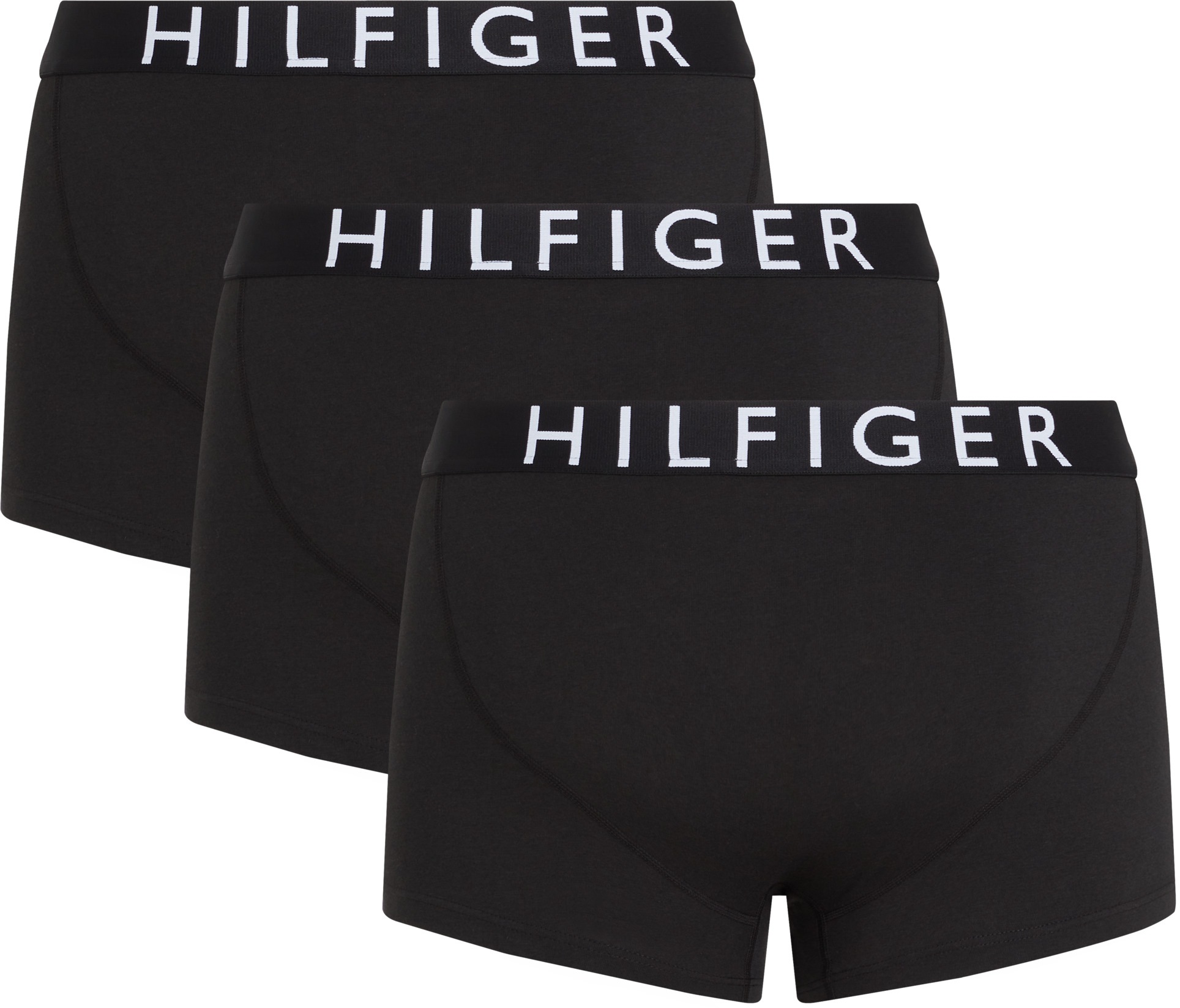 Tommy Hilfiger Underwear Tronc »mit Kontrast-Logo-Taillenbund« 3 cuis en coton stretch, hauteur normale à la taille