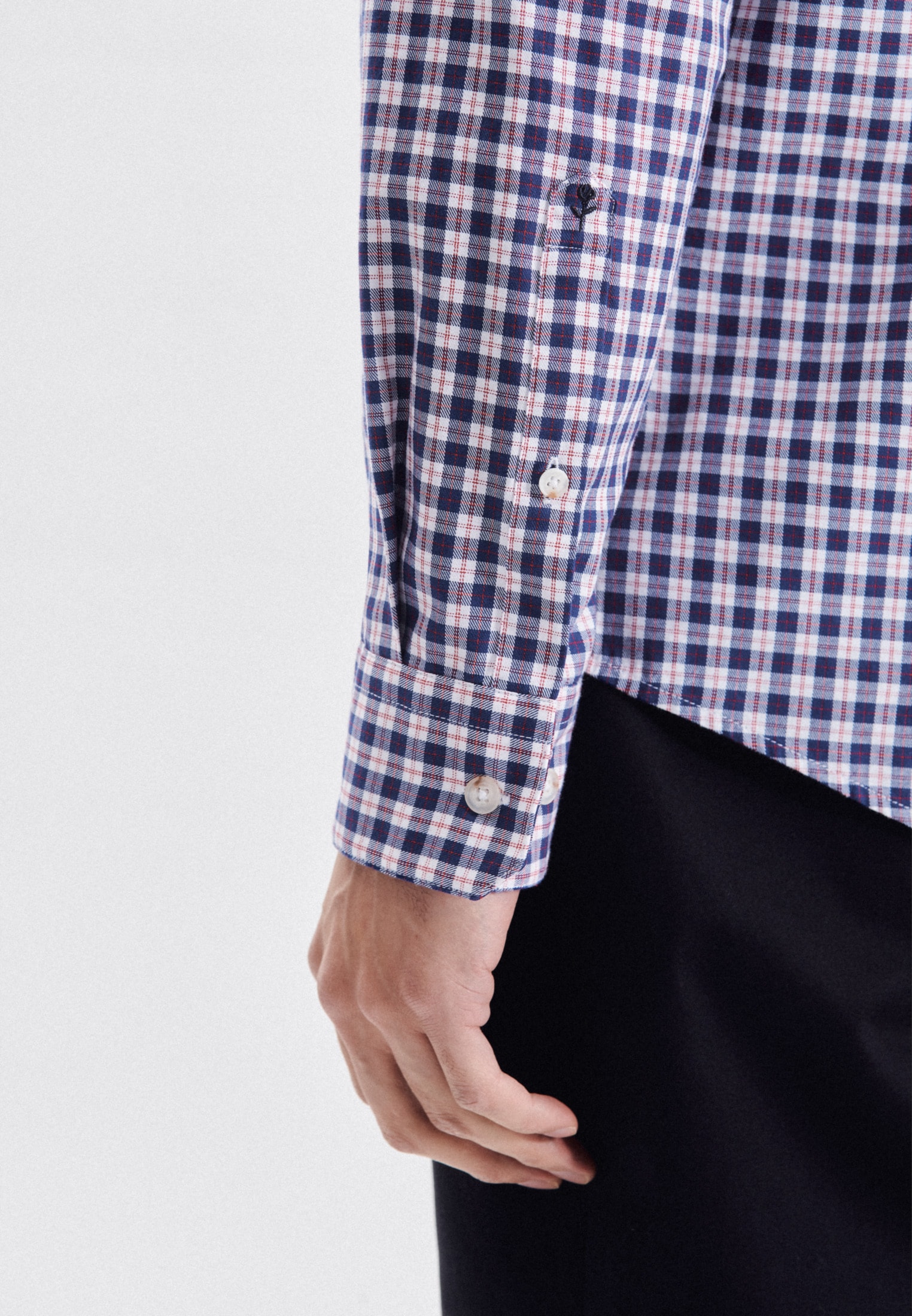 seidensticker Businesshemd »Schwarze Rose«, Regular Langarm Button-Down-Kragen Karo
