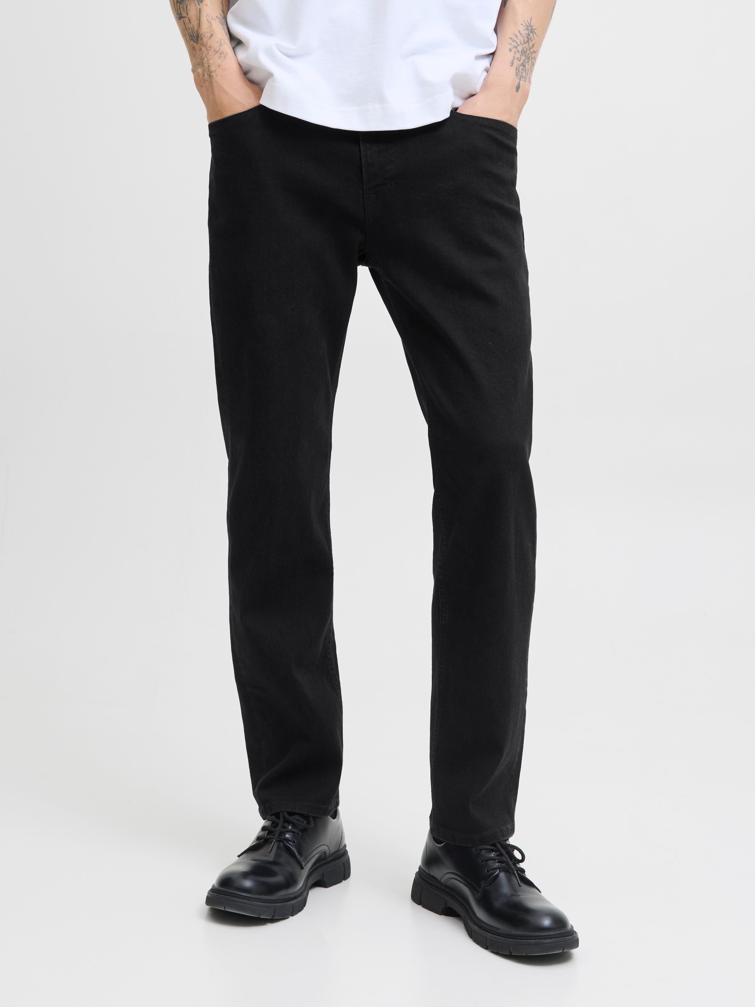 Image of Jack & Jones Straight-Jeans "JJICLARK JJORIGINAL SQ 2" Baumwollmischung, straight fit