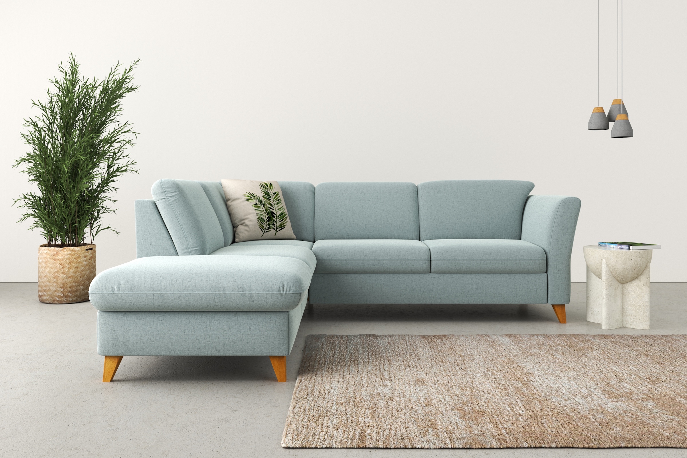 Home affaire Ecksofa »Trelleborg L-Form« Federkern-Polsterung, wahlweise mit Bettfunktion und Stauraum