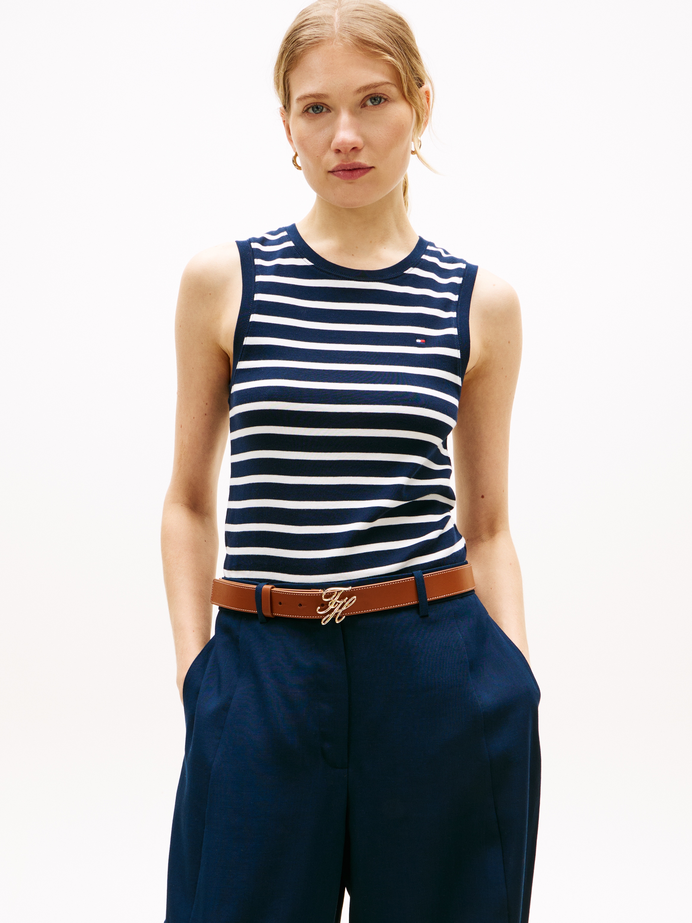 Image of Tommy Hilfiger Funktionstop "SLIM CODY C-NK TANK TOP" mit gerippter Textur, Rundhals