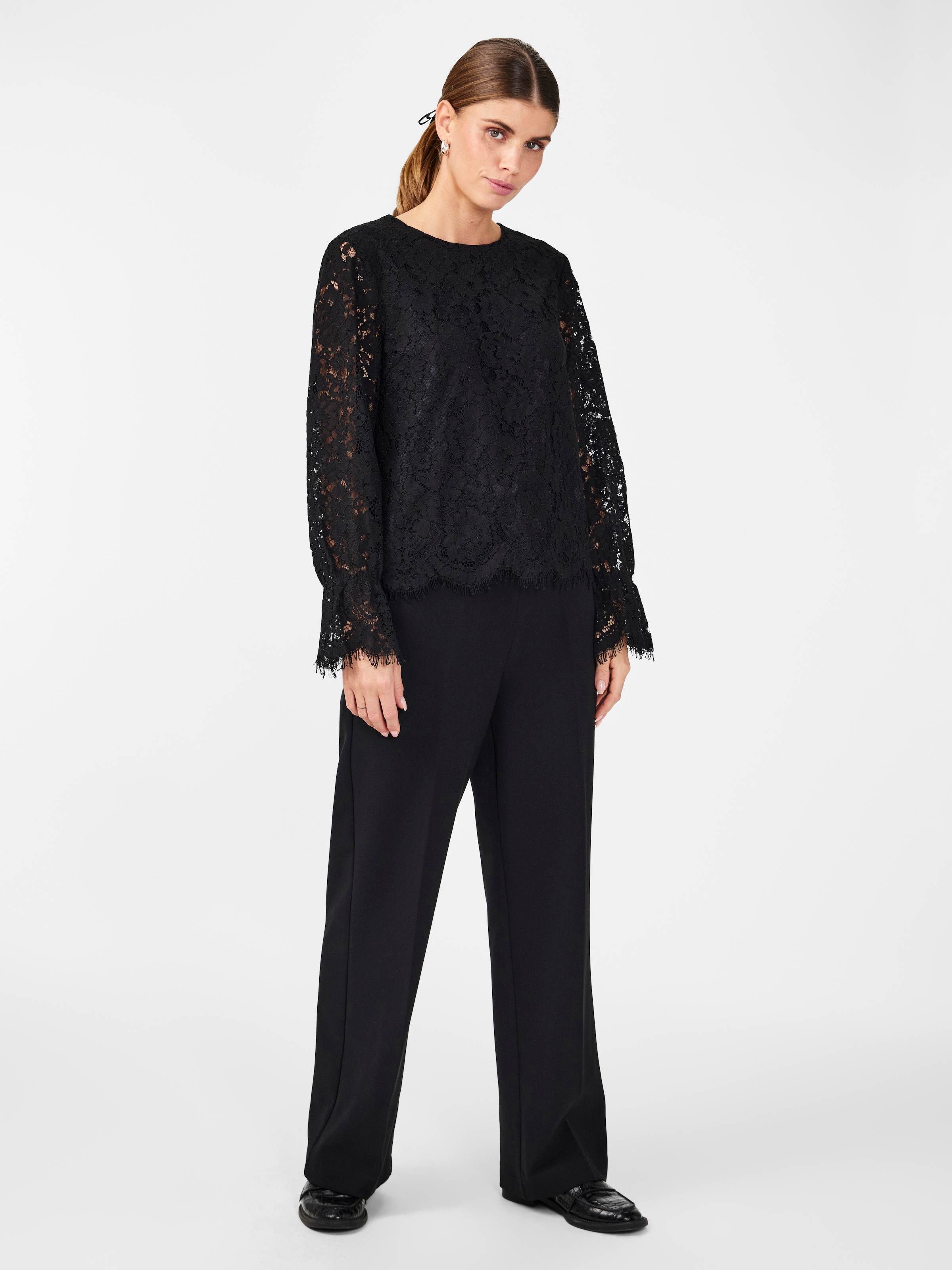Y.A.S Blouse en dentelle »YASPERLA LS LACE TOP S. NOOS«