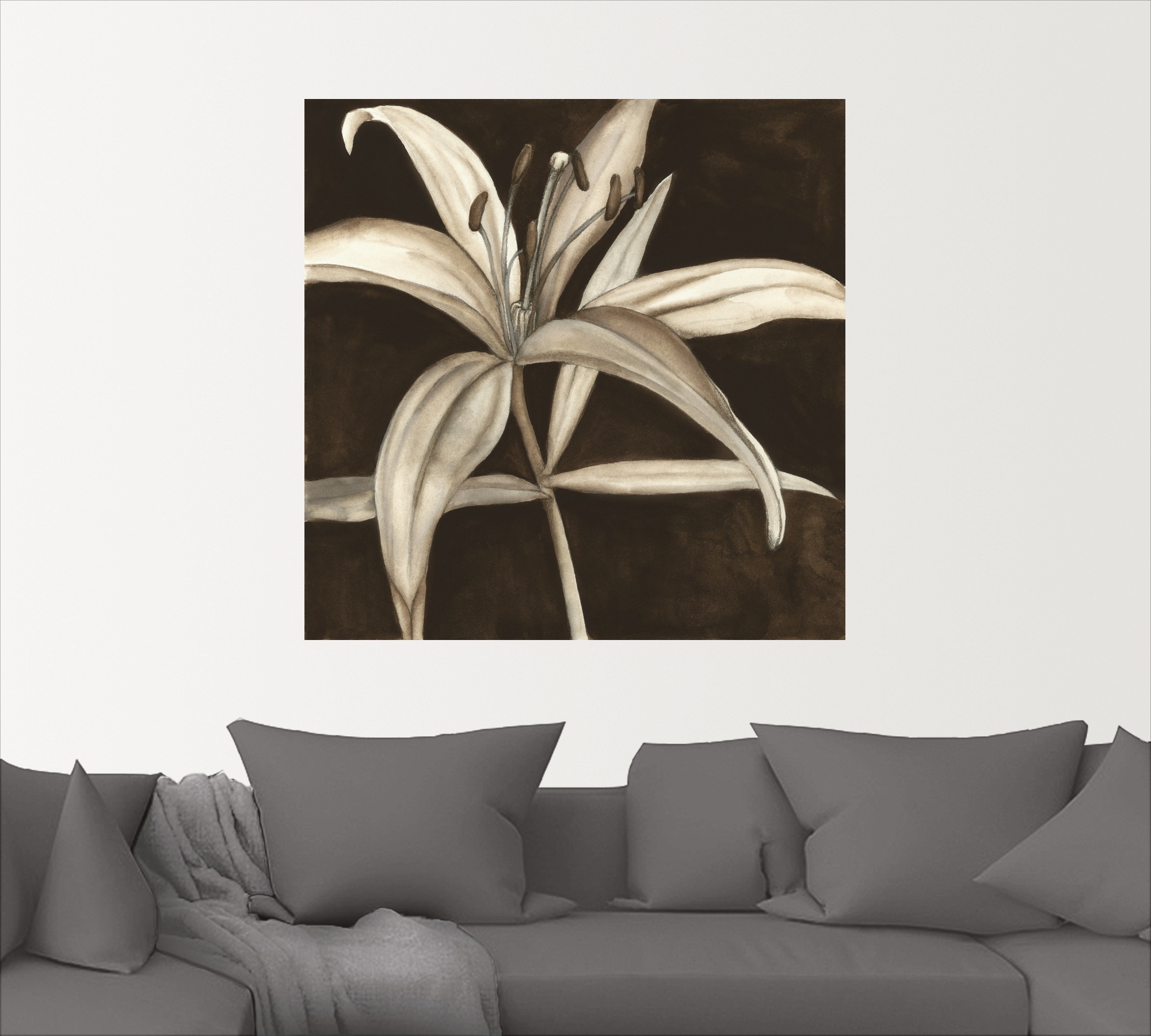 Image of Artland Wandbild »Sepia Lilie II«, Blumen, (1 St.), in vielen Grössen & Produktarten - Alubild / Outdoorbild für den Aussenbereich, Leinwandbild, Poster, Wandaufkleber / Wandtattoo auch für Badezimmer geeignet bei Ackermann Versand Schweiz