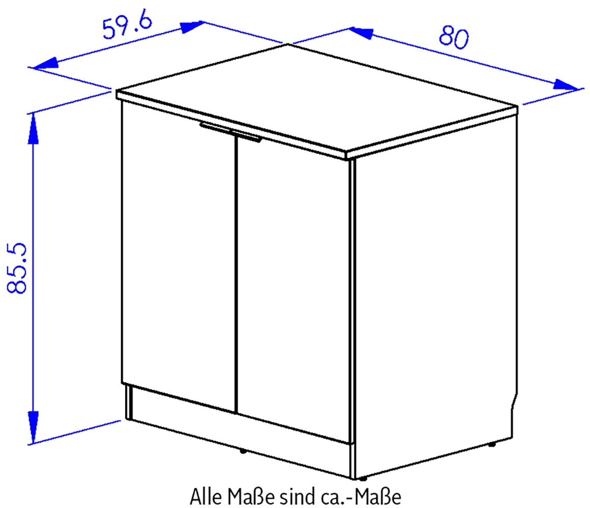 Gami Unterschrank »Unterschrank 2 Tûren B.80 cm«, Unterschrank 2 Tûren B.80 cm