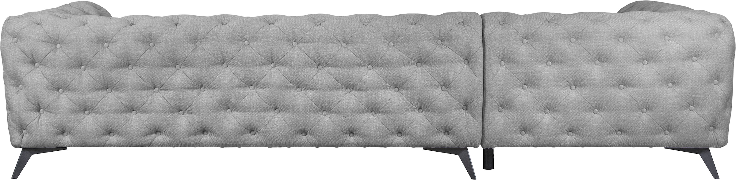 Home affaire Chesterfield-Sofa »Ecksofa GLYNIS L-Form mit Wellenunterfederung, Masse B/T/H 323/264/75cm« aufwändige Knopfheftung, moderne Chesterfield Optik, Fussfarbe wählbar