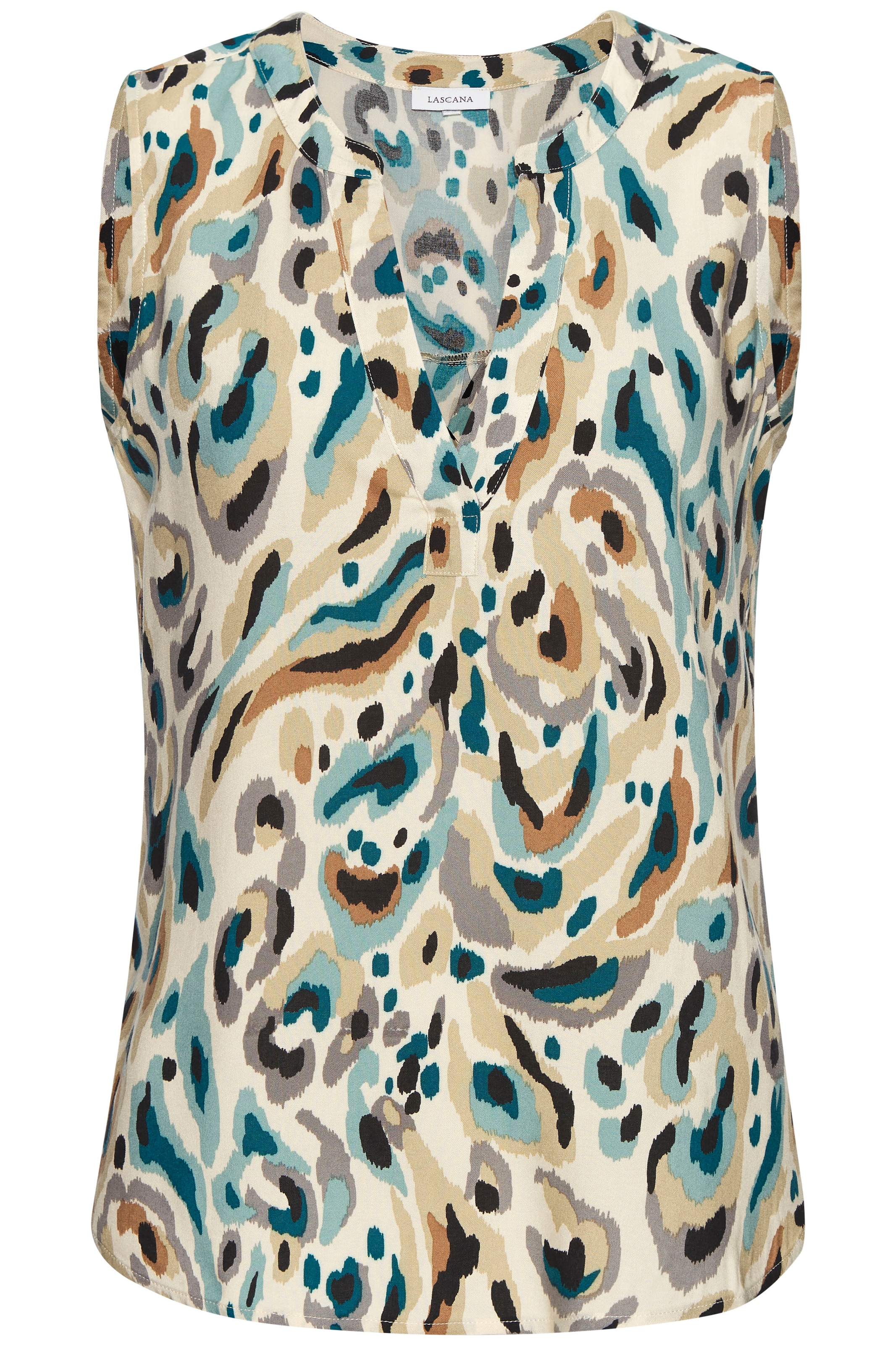 Image of LASCANA Blusentop mit Alloverprint und V-Ausschnitt, Blusenshirt, casual