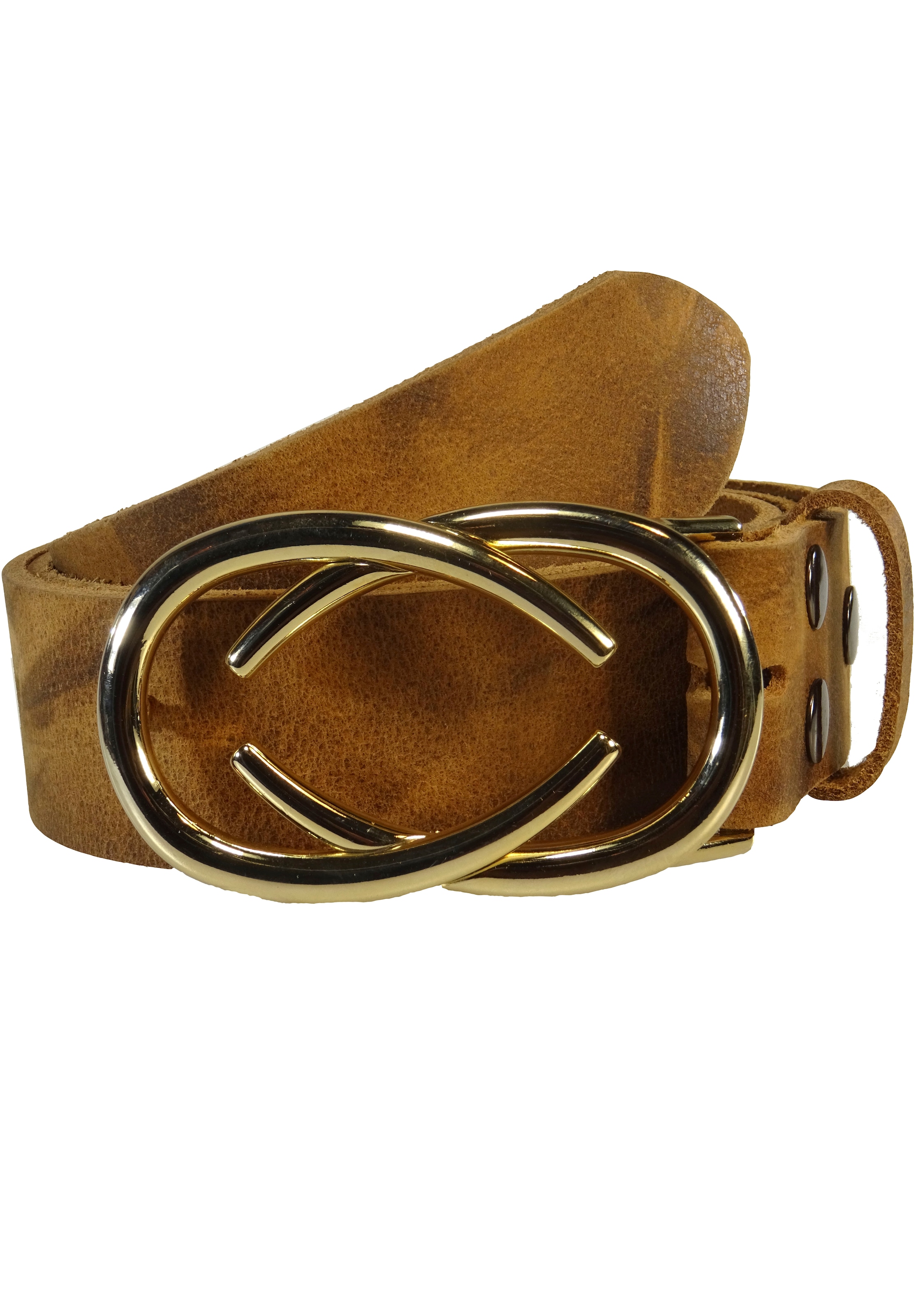 Rettungsring Gürtel Ledergürtel mit austauschbarer Schliesse »Die Elegante Gold«