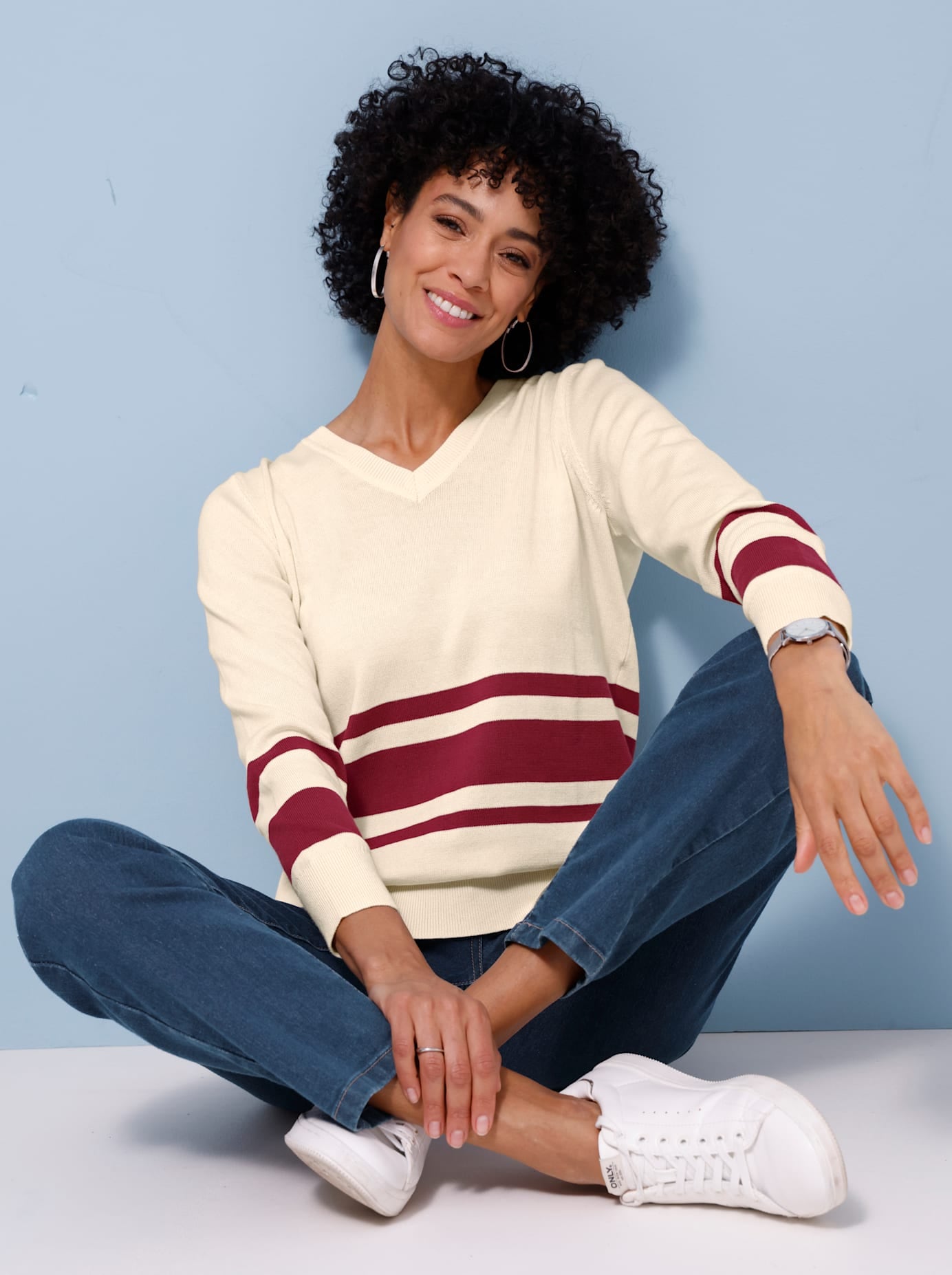 Image of Classic Basics V-Ausschnitt-Pullover "Langarm-Pullover"