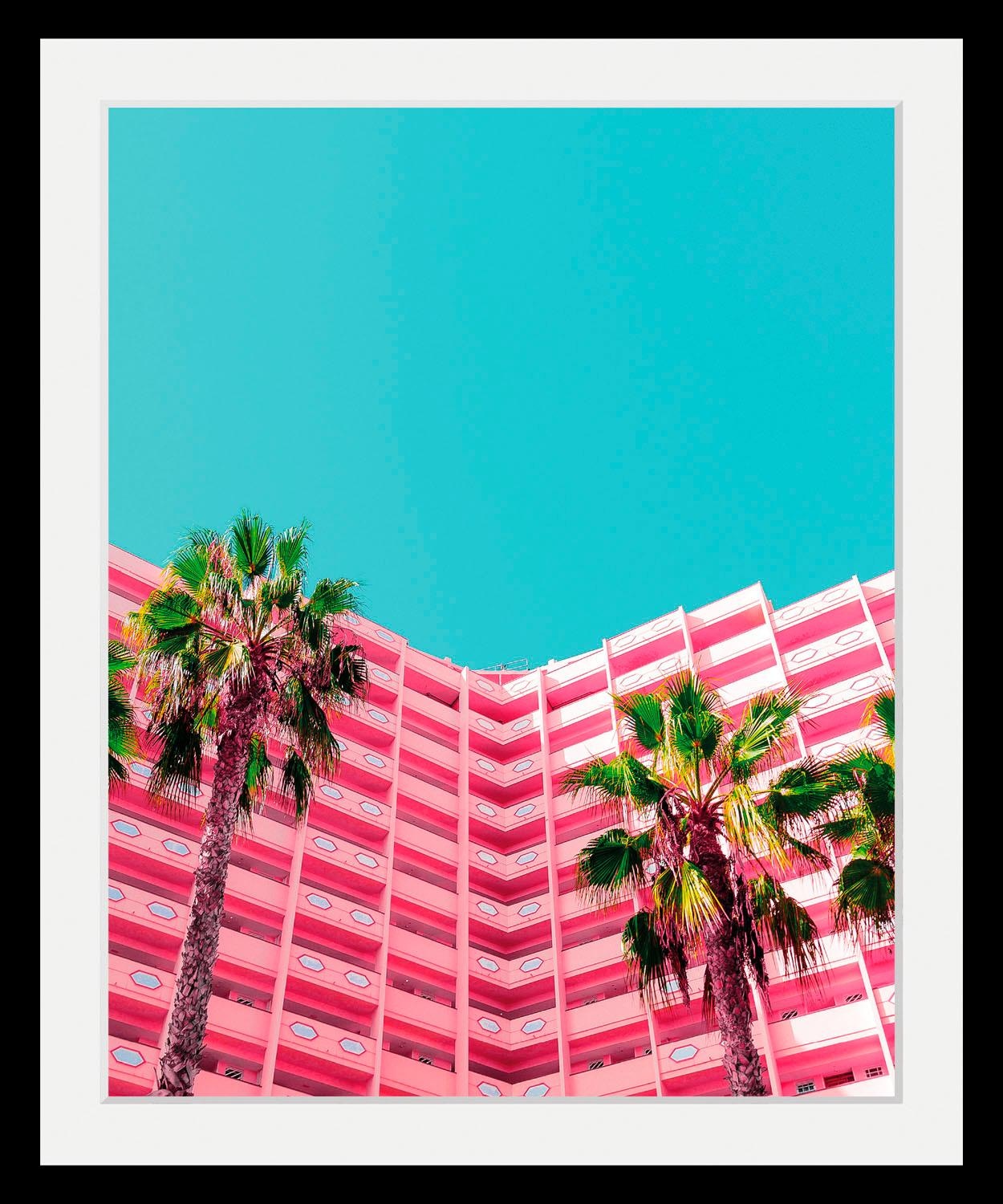 Image of queence Bild "Miami" Amerika Bilder von Amerika Gebäude Himmel Palmen HD Premium Poster-Druck inkl. Holzrahmen