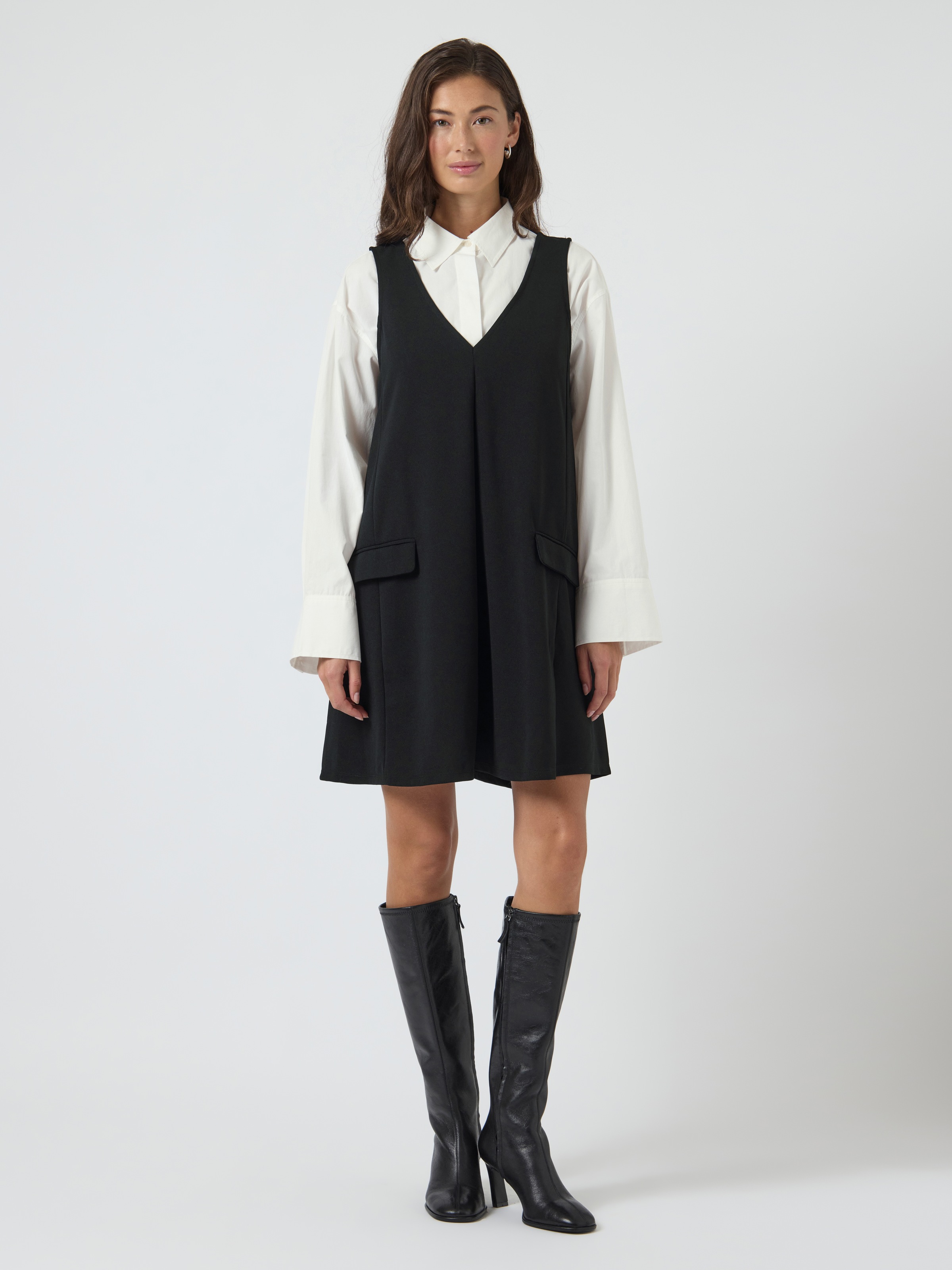 Image of Y.A.S Minikleid "YASMALEA SL WIDE DRESS S. NOOS" Pattentaschen Kunstfaser mit Stretch, loose fit