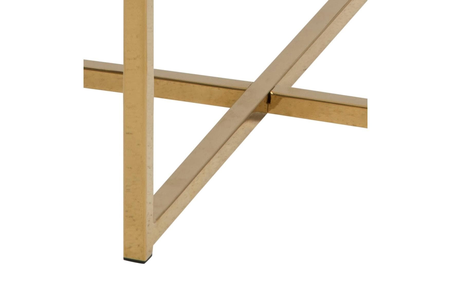 AC Design Beistelltisch »Alisma Ø 50 x 42 cm Goldfarben/Weiss«