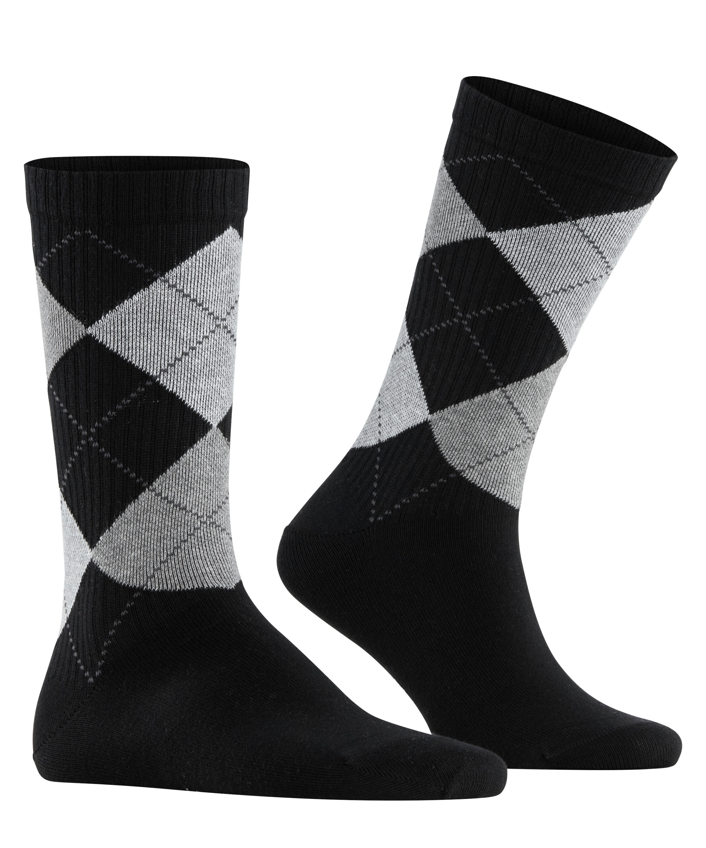Burlington Chaussettes »Rib Court« taille unique 40-46, motif argyle, fine structure côtelée