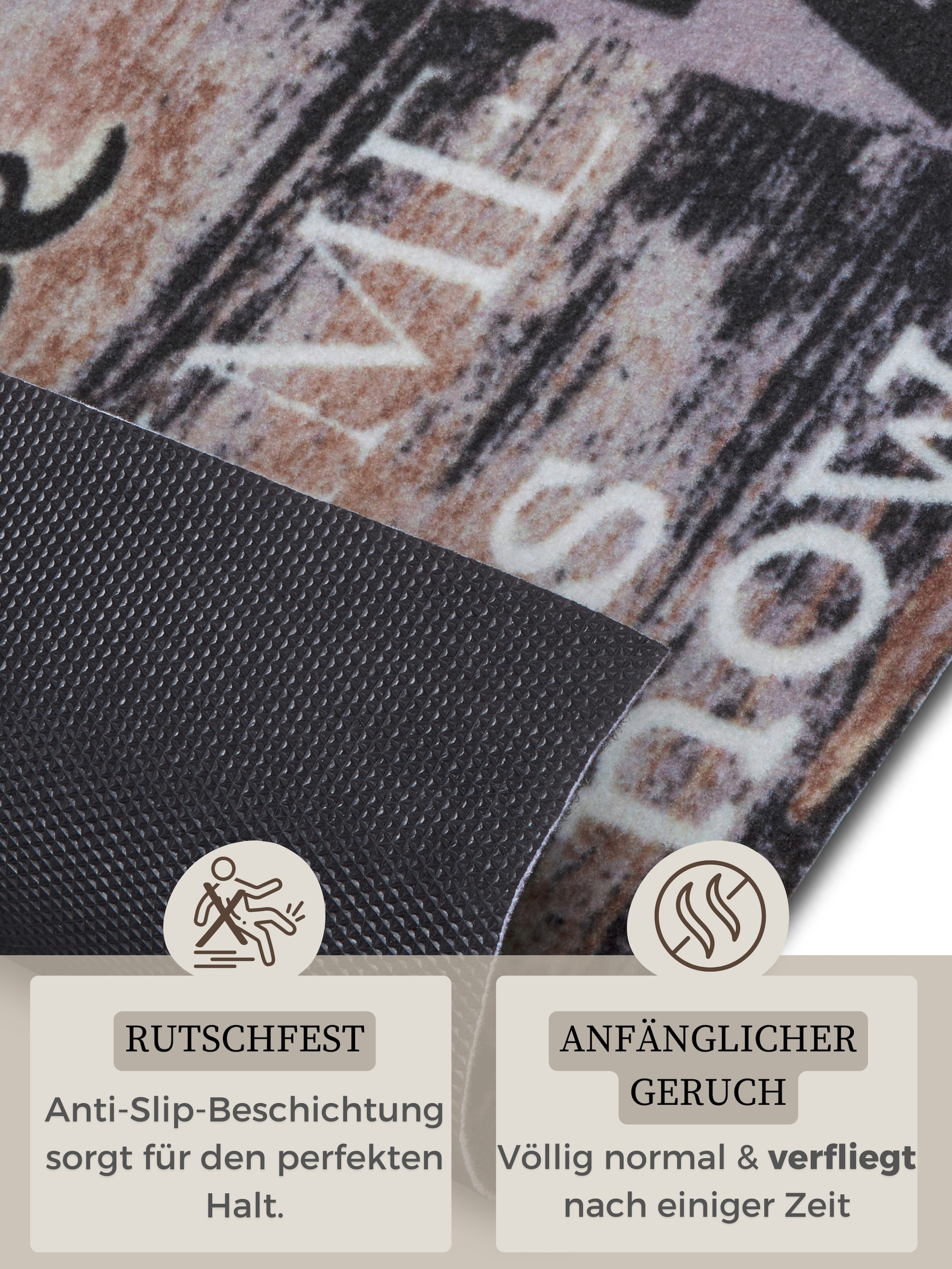 HANSE Home Küchenläufer »Enjoy Coffee Break«, rechteckig, 3 mm Höhe, Läufer, Rutschfest, Küchenteppich, Motiv Kaffee, Pflegeleicht