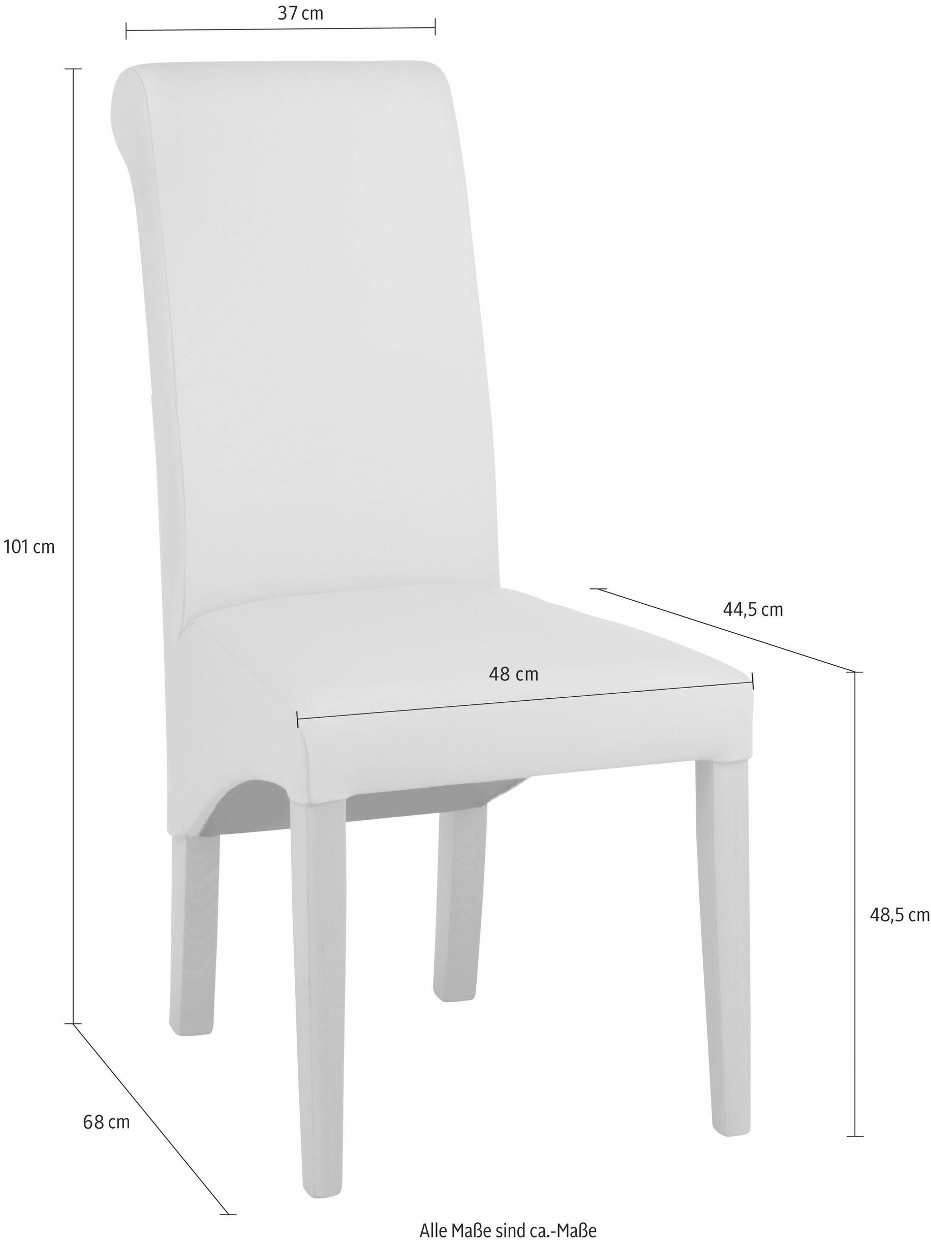 Home affaire 4-Fussstuhl »Rito«, (Set), 2 St., Microfaser, Gestell Buche natur oder wenge lackiert