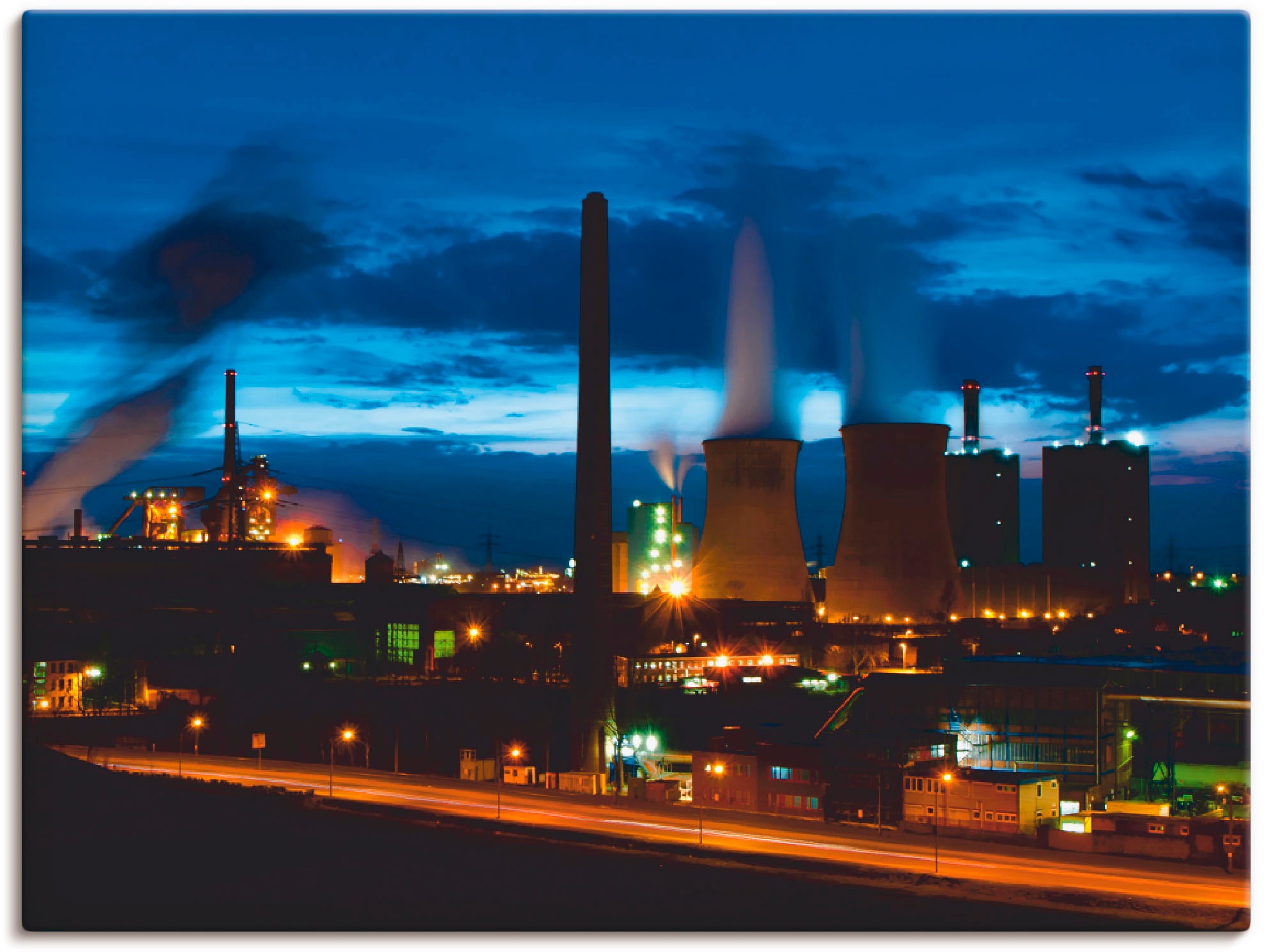 Image of Artland Wandbild »Duisburg- Dehoga blaue Stunde«, Deutschland, (1 St.), in vielen Grössen & Produktarten -Leinwandbild, Poster, Wandaufkleber / Wandtattoo auch für Badezimmer geeignet bei Ackermann Versand Schweiz