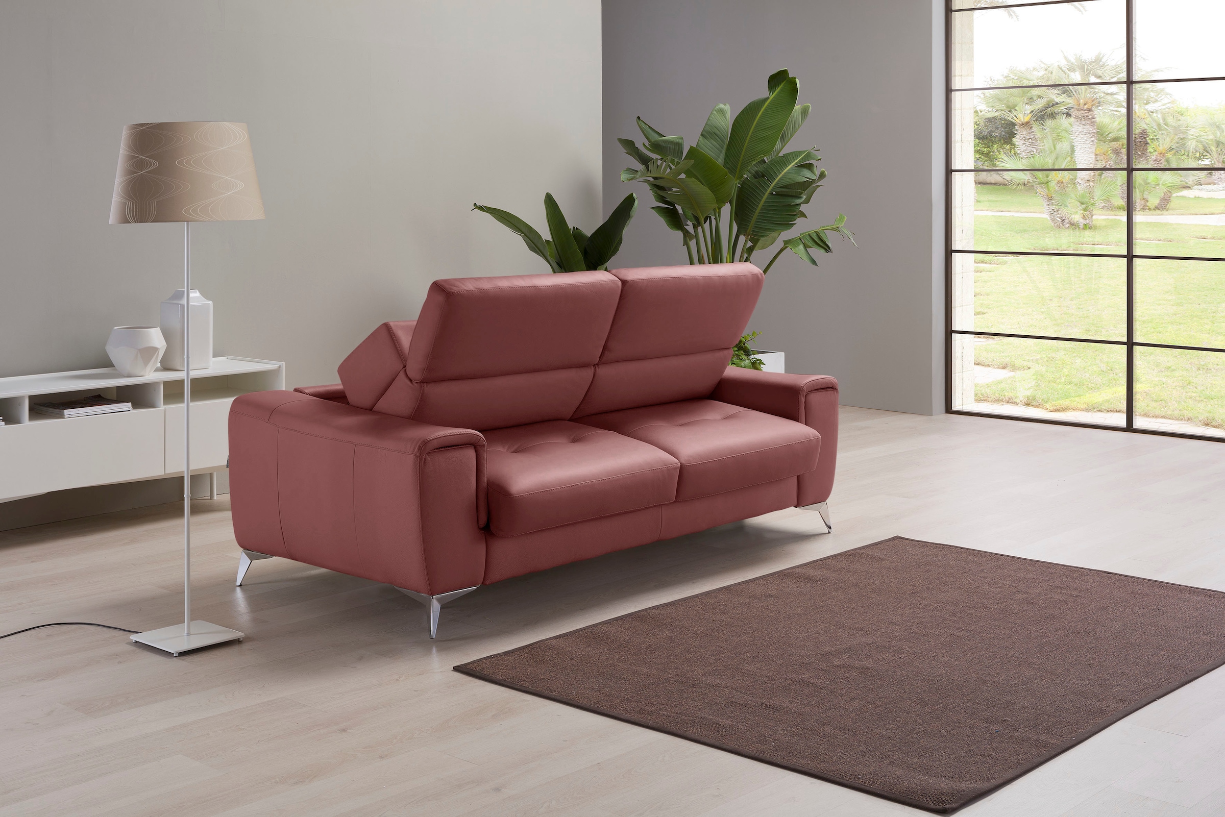 Egoitaliano Schlafsofa »Francine, Designsofa, Loungesofa mit Dauerschlaffunktion, Bettfunktion«, hochwertiger Metallbettrahmen & Matratze, Kopfteil manuell verstellbar
