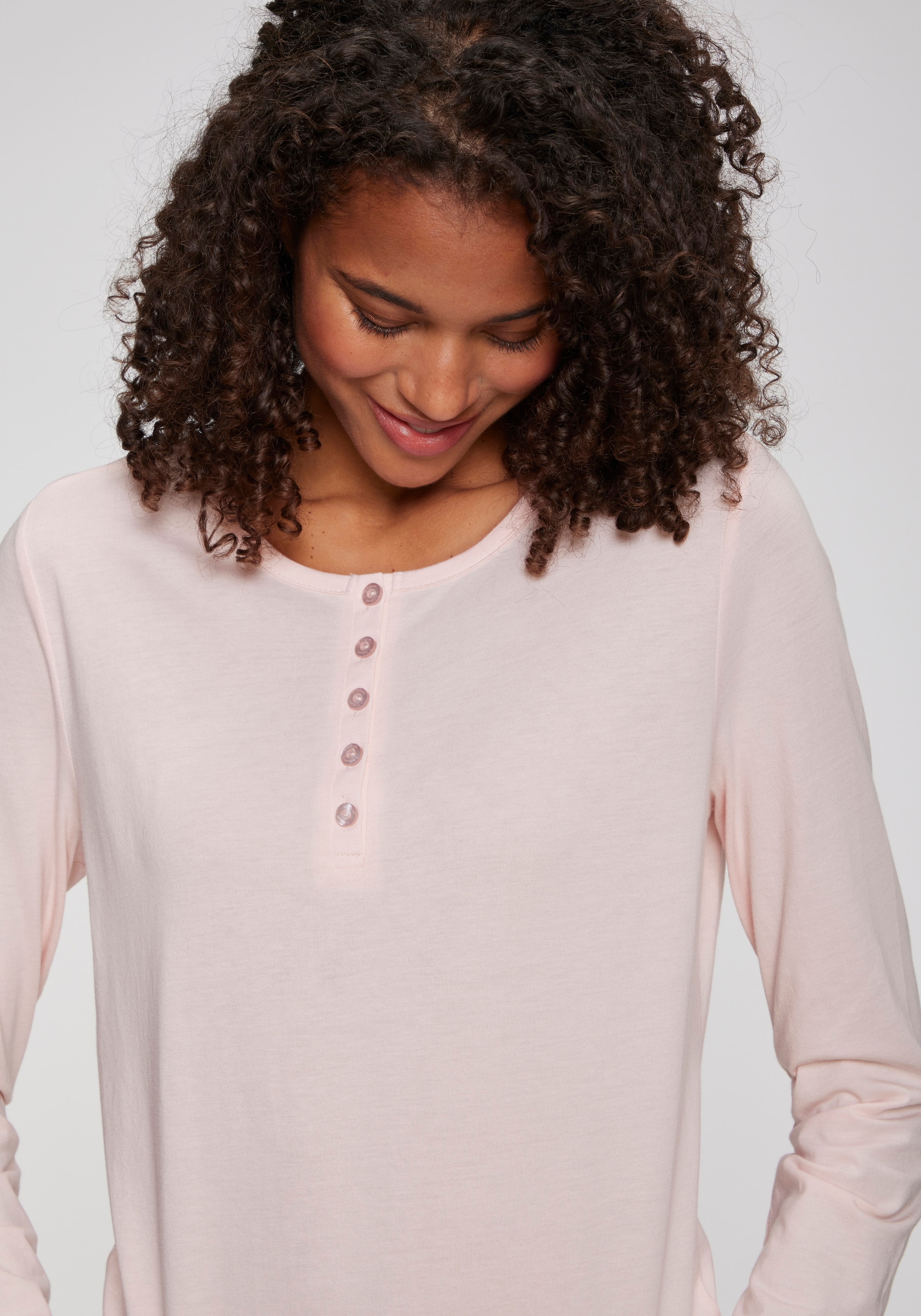 s.Oliver Haut de pyjama mit kurzer Knopfleiste