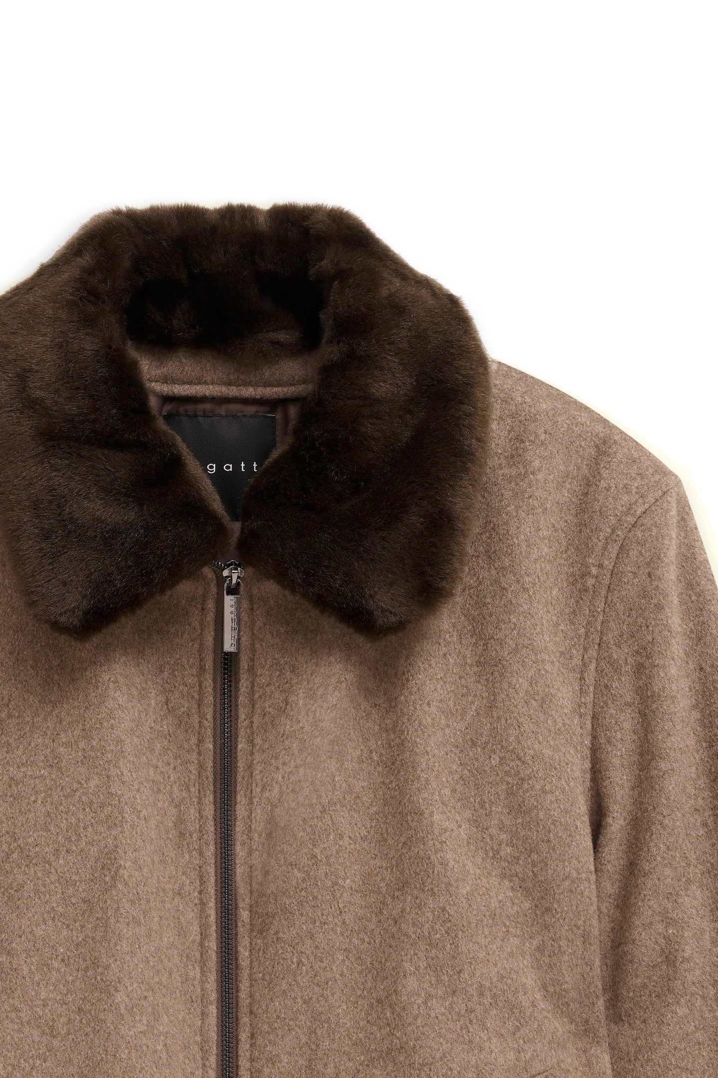 bugatti Wolljacke »Modern Fit« mit abnehmbarem Kunstfellkragen