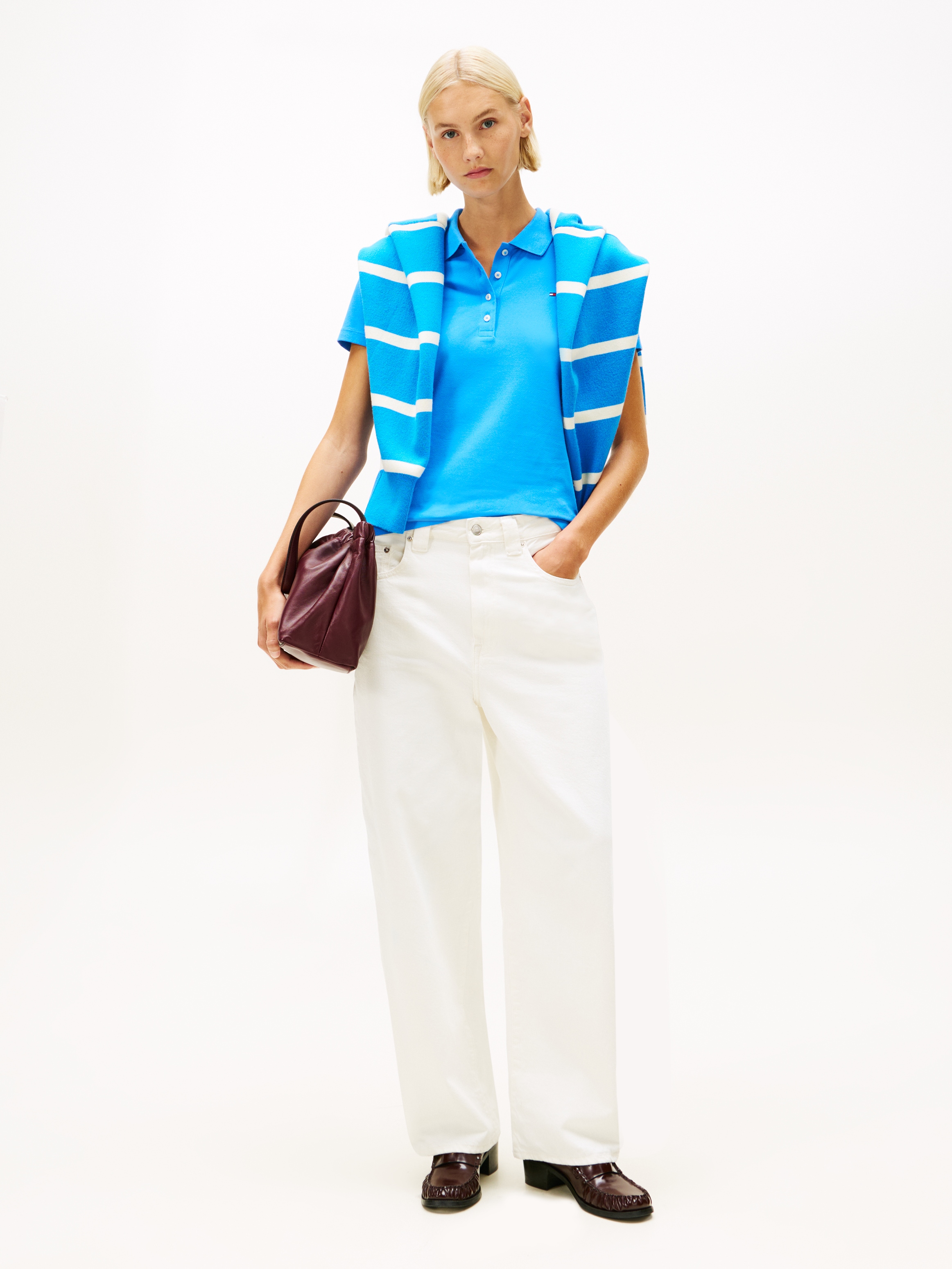 Tommy Hilfiger Polo »1985 Slim Fit Pique Premium« mit Logostickerei, mit Seitenschlitzen