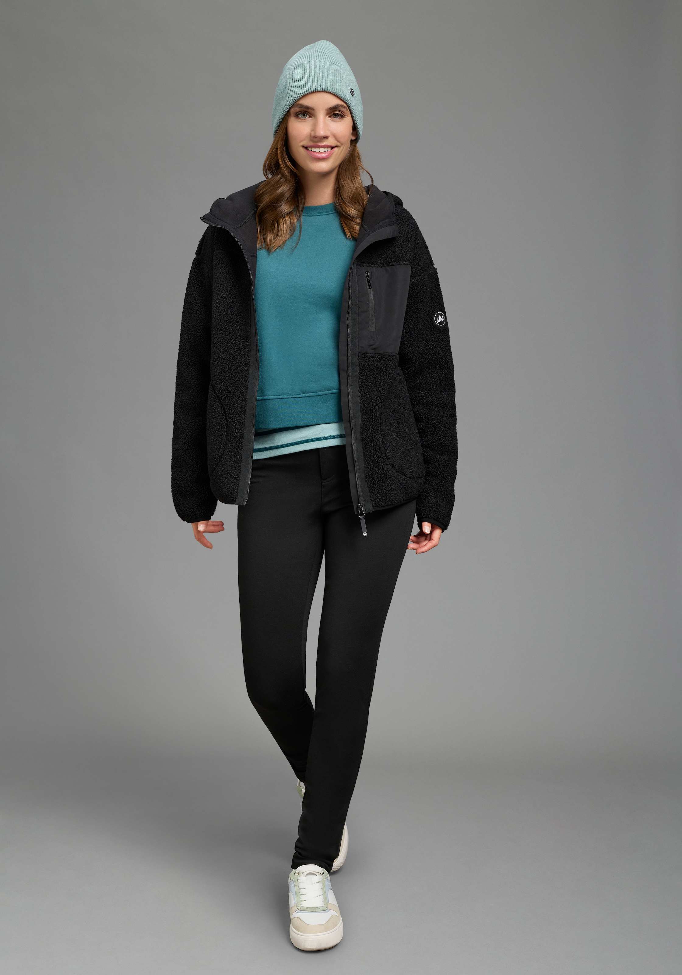 Laura Scott Bonnet tricoté en côtes avec revers tendance - NEW