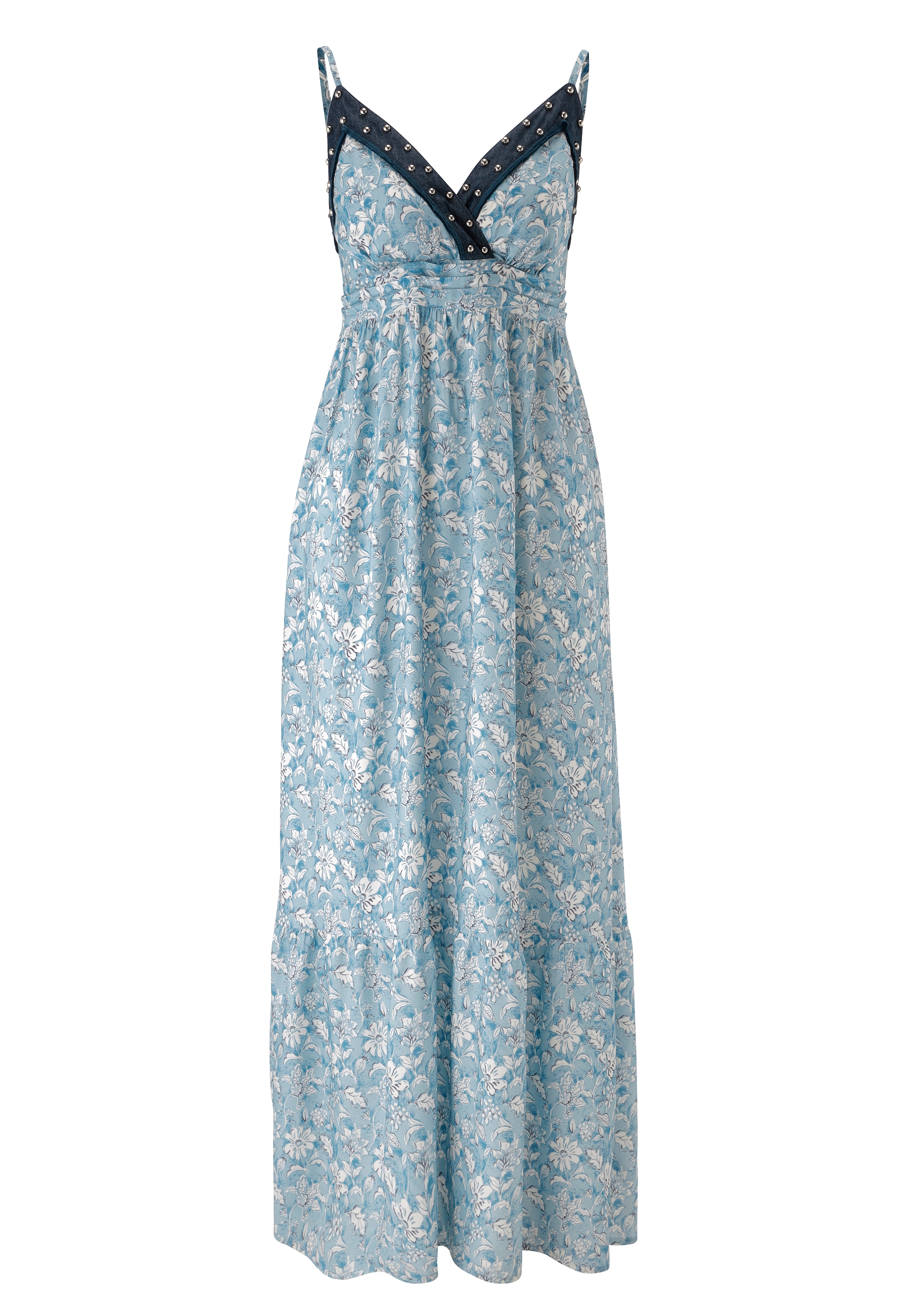 Aniston SELECTED Robe d'été mit Jeansbesatz und aufgesetzten Nieten - NEUE KOLLEKTION