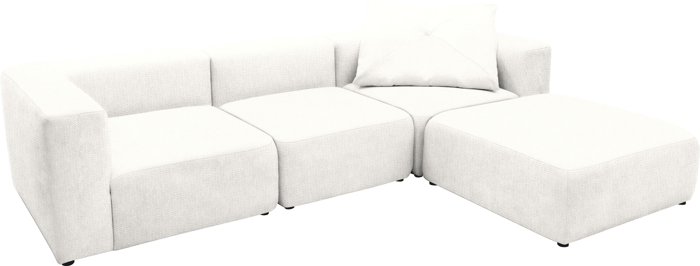 Home affaire 3-places »Utvik kann individuell zusammengestellt werden« Modulsofa, bestehend aus 2 Eck-, 1 Mittelelement und 1 Hocker