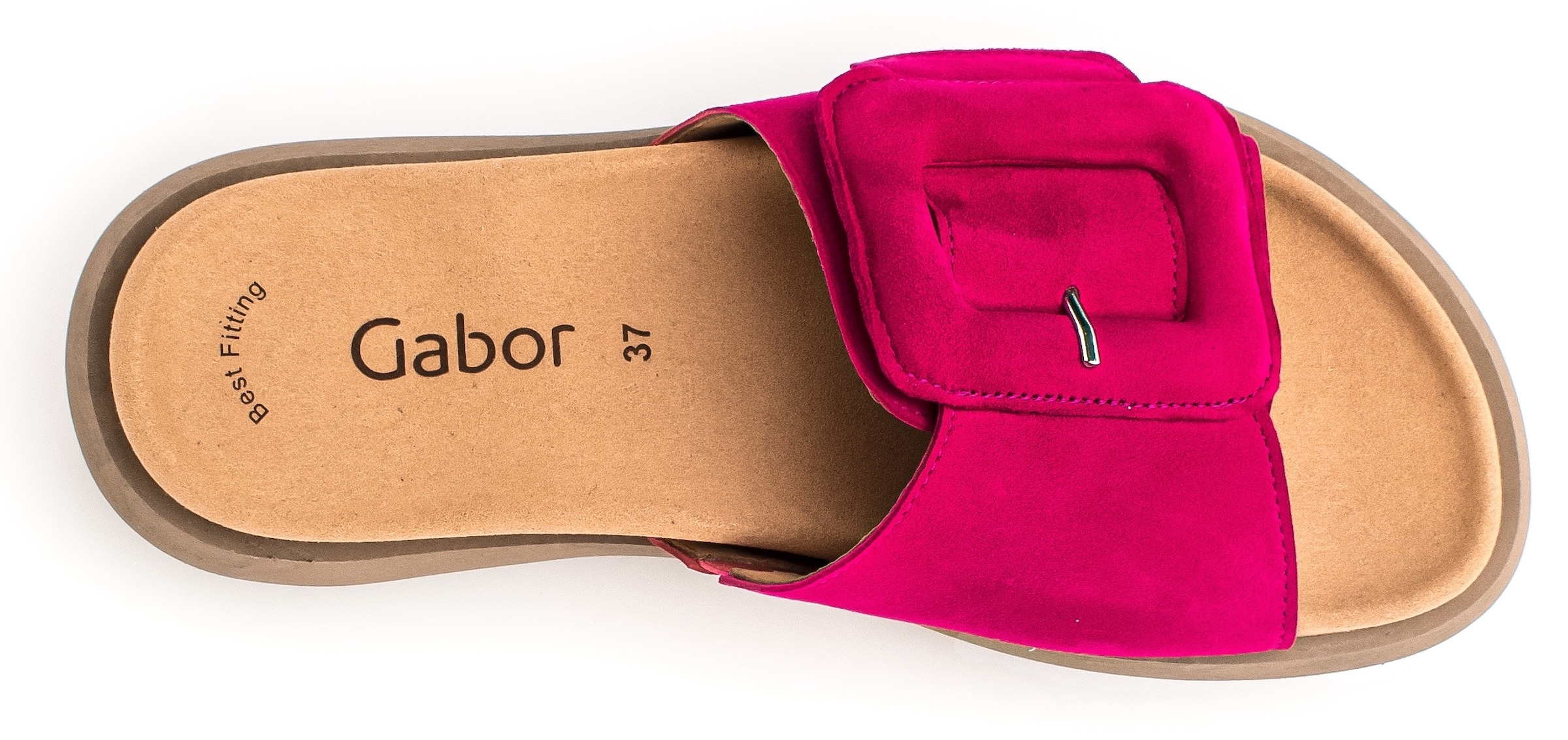 Gabor Pantolette, Plateau, Sommerschuh, Schlappen mit grosser Zierschnalle