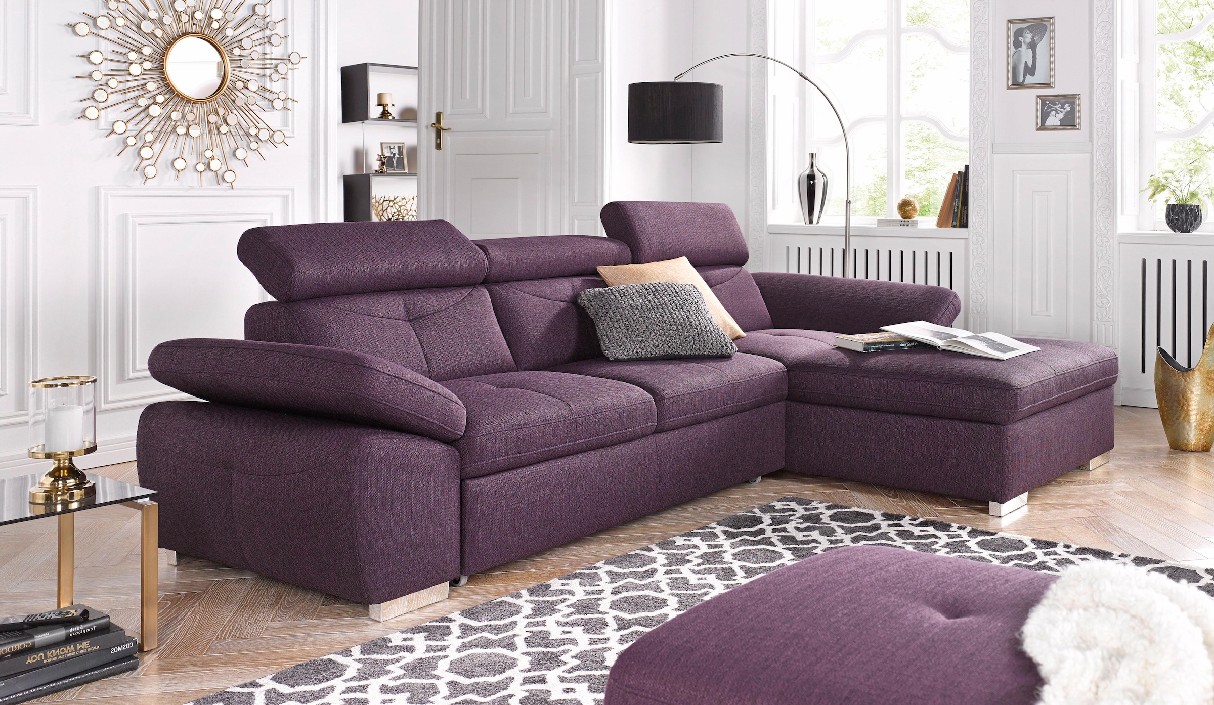 Ecksofa »Spring, super bequem und komfortabel mit Armteil- und Kopfteilfunktion«,...