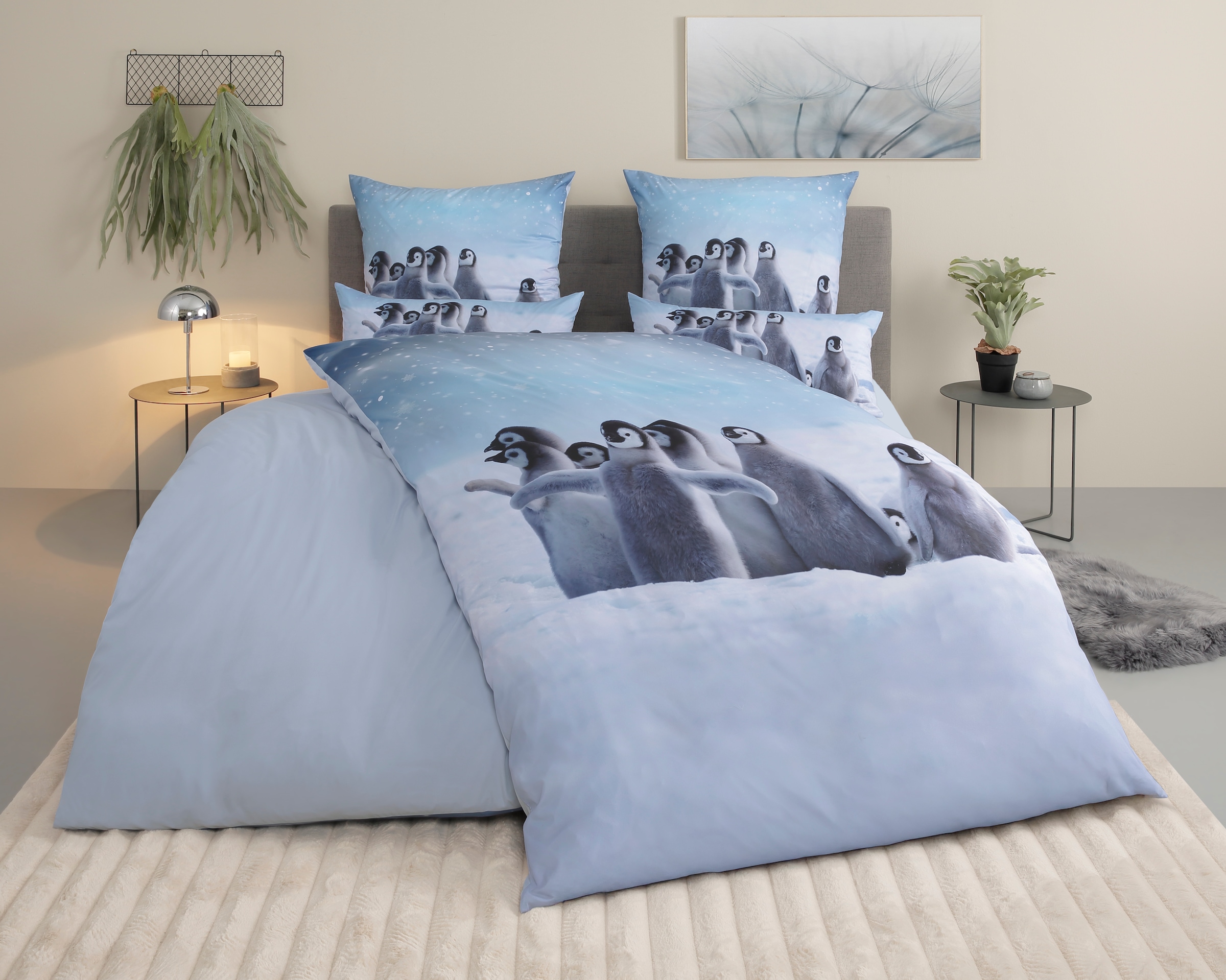 my home Bettwäsche »Lyki«, ab Grösse 135x200 cm, 100% Polyester, Katze, Pferd, Löwe, Pinguin