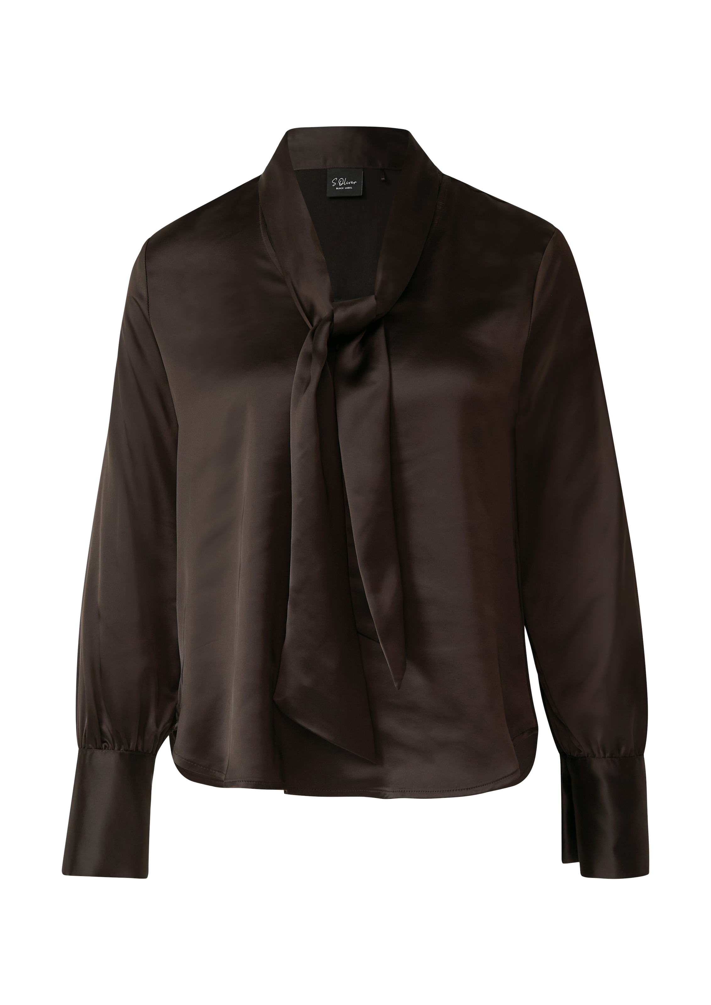 s.Oliver BLACK LABEL Chemise en satin mit eleganter Kragen-Schluppe
