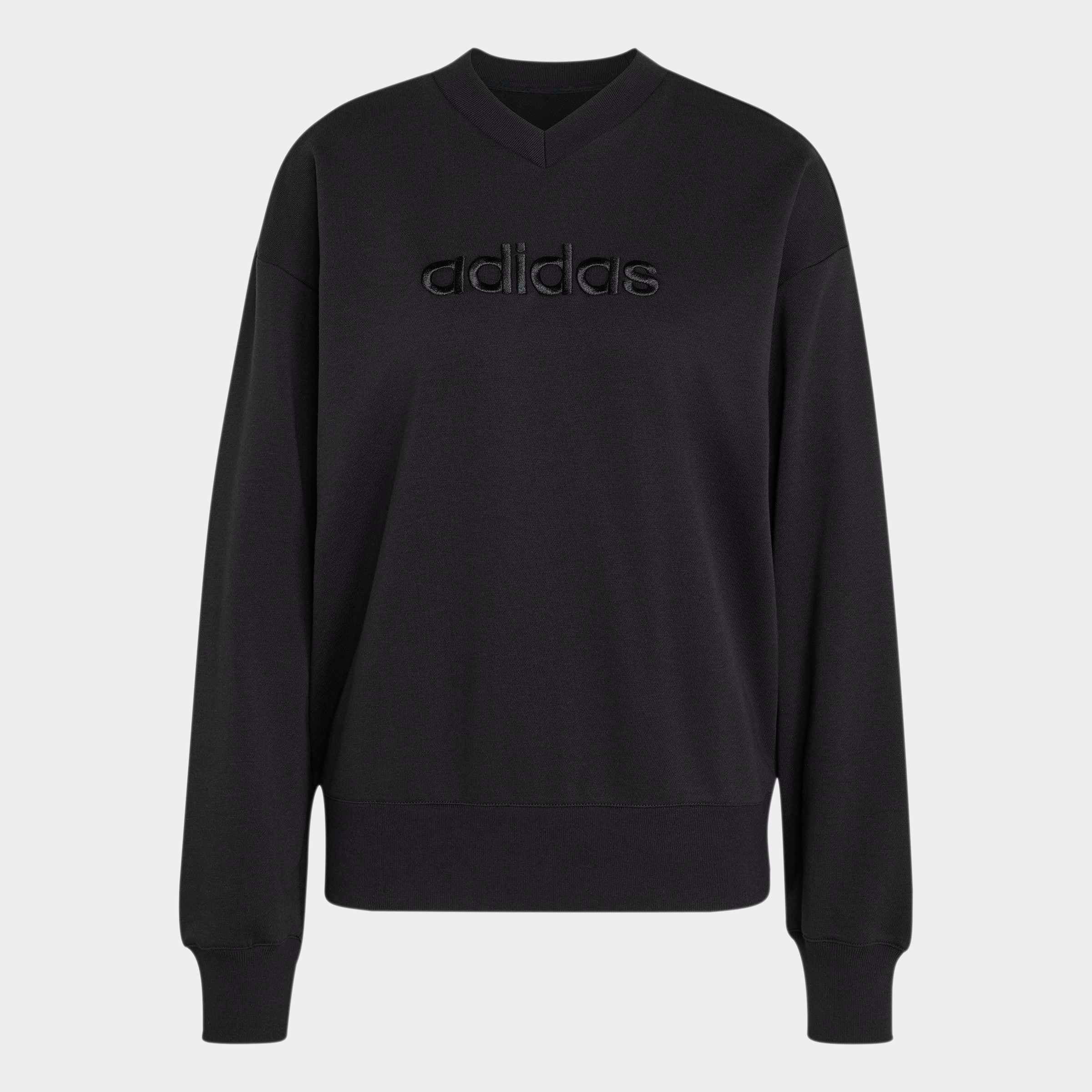 adidas Sportswear Sweat-shirt »SEASONAL ESSENTIALS SATIN-, V-AUSSCHNITT«, avec col en V, sans fermeture, longueur normale
