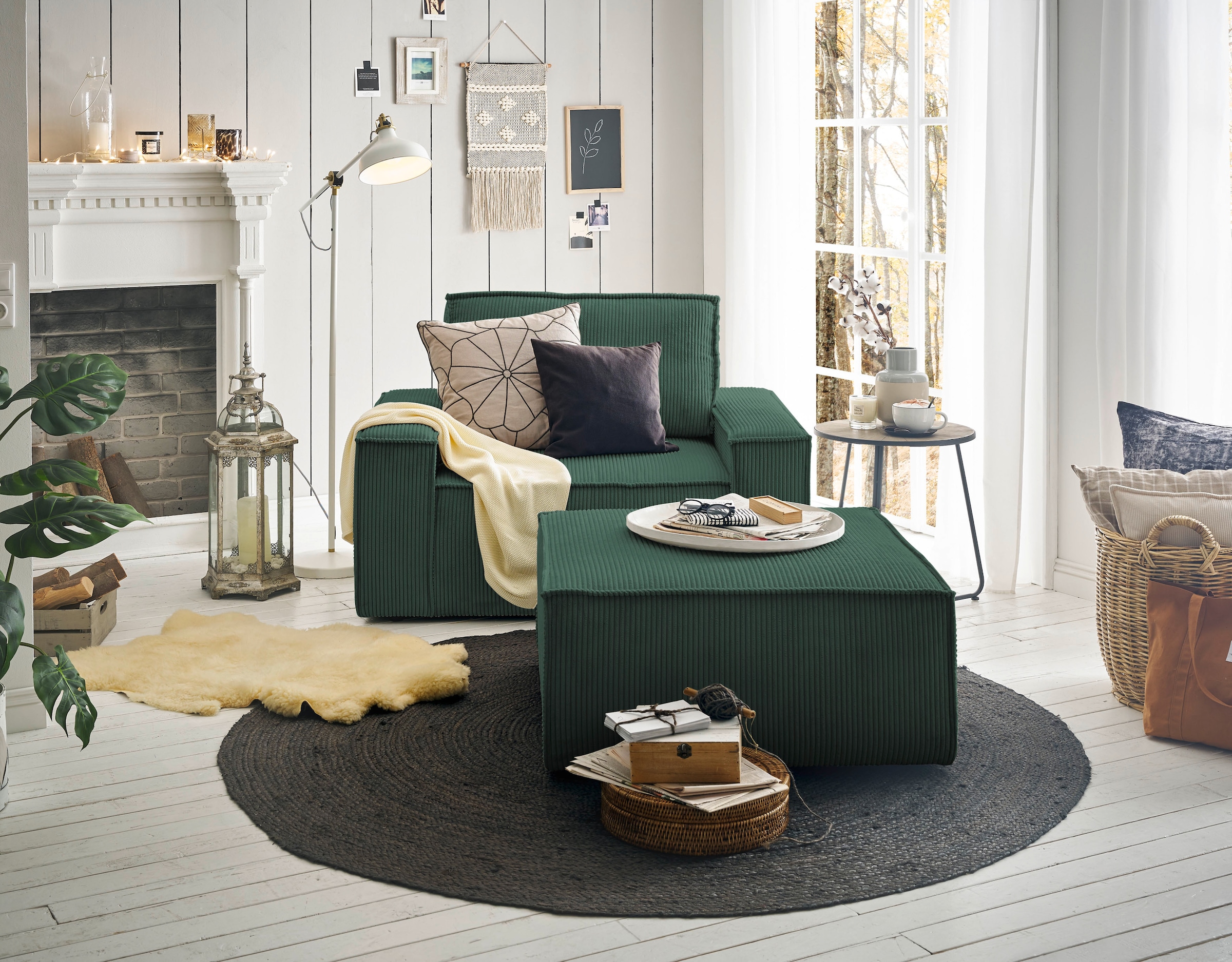 Home affaire Sessel »SHERWOOD«, Loveseat und Hocker im Set, passend zur Polster-Serie SHERWOOD