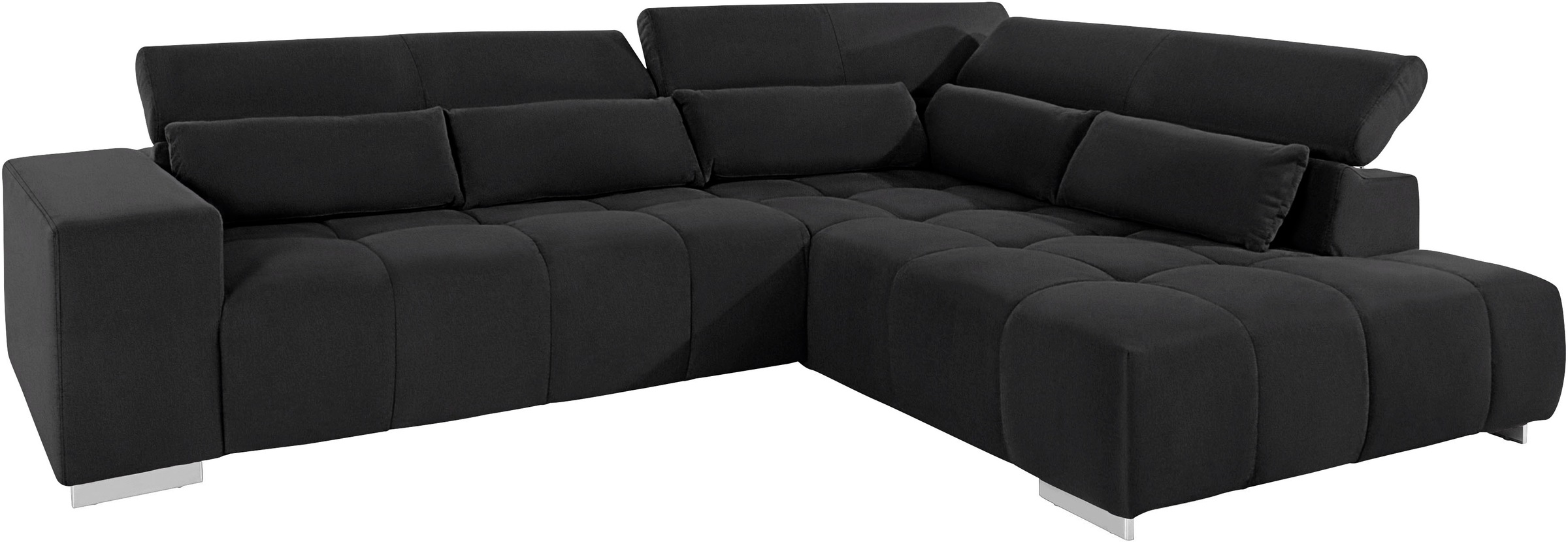 COTTA Ecksofa »Orion L-Form«, mit Kopfteilverstellung & 5 Nierenkissen