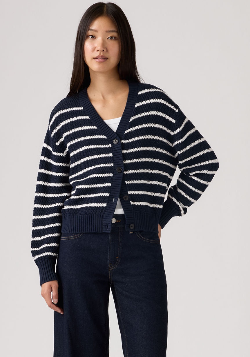 Levi's® Cardigan »SNOWFLAKE CARDIGAN« rayé, avec patte de boutonnage