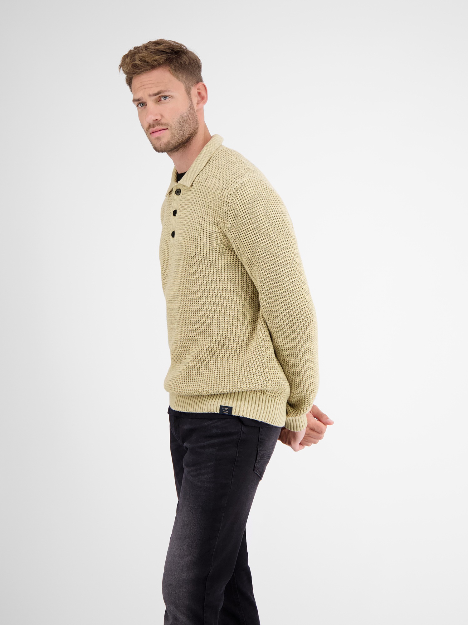 LERROS Strickpullover »LERROS Langarm Strickpolo«