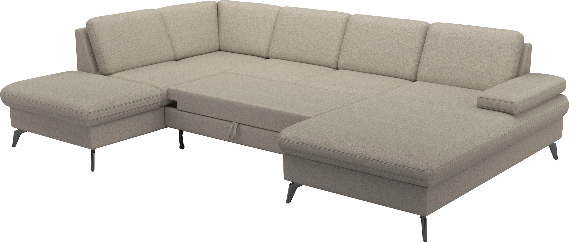 sit&more Wohnlandschaft »Morris Jubi U-Form«, inkl. Armteilfunktion und 1 Zierkissen, wahlweise mit Bettfunktion