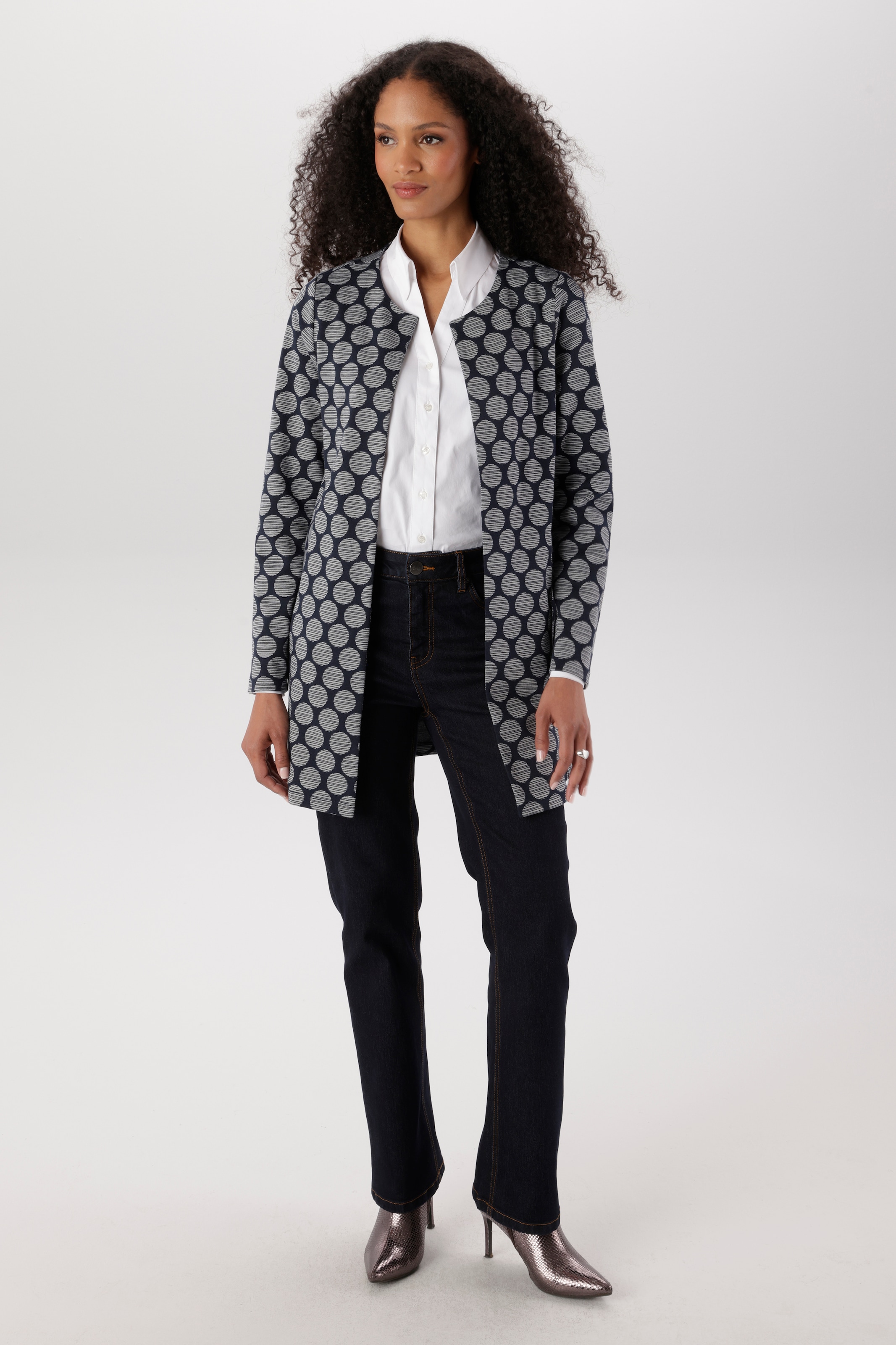 Aniston SELECTED Blazer long en longueur mode avec pois rayés - NOUVELLE COLLECTION