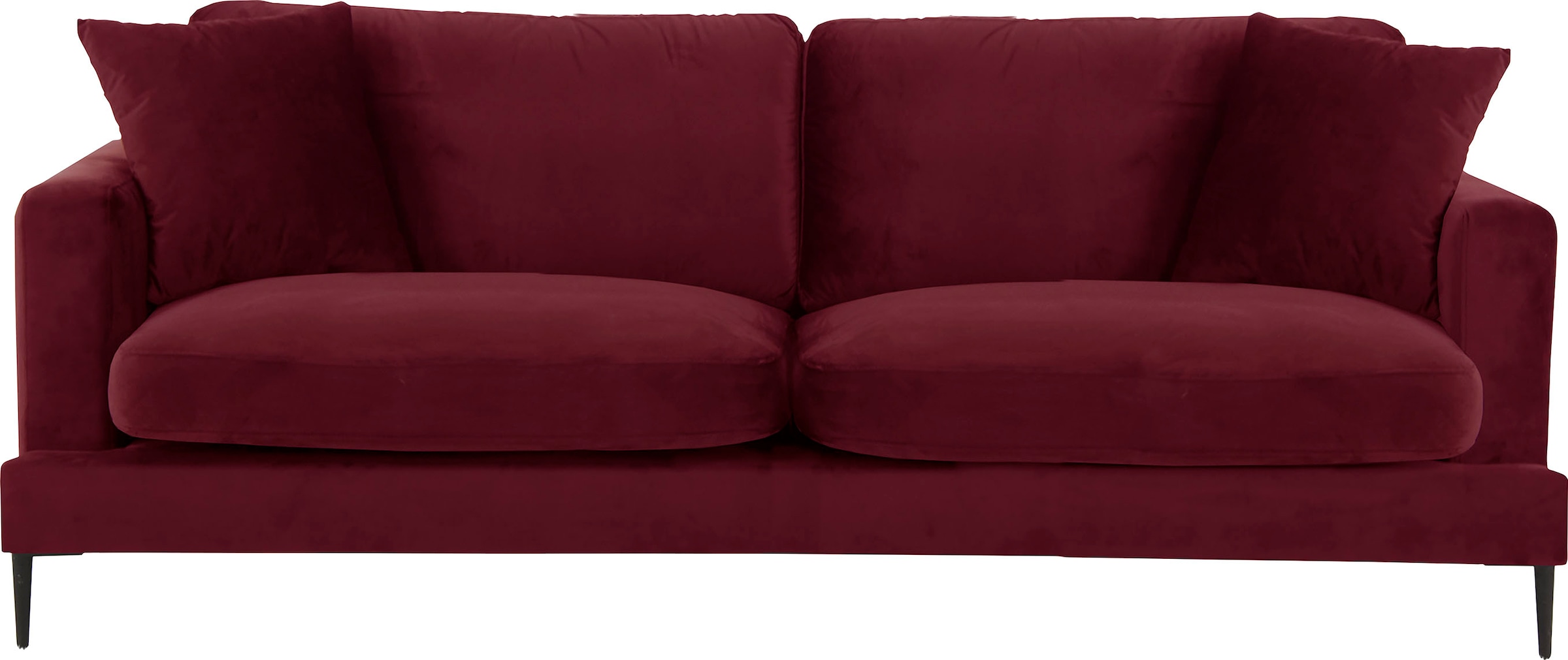 Leonique 3-Sitzer »Cozy elegantes Designsofa, Masse B/T/H: 211/97/80 cm«, mit losen Kissen und Metallbeinen