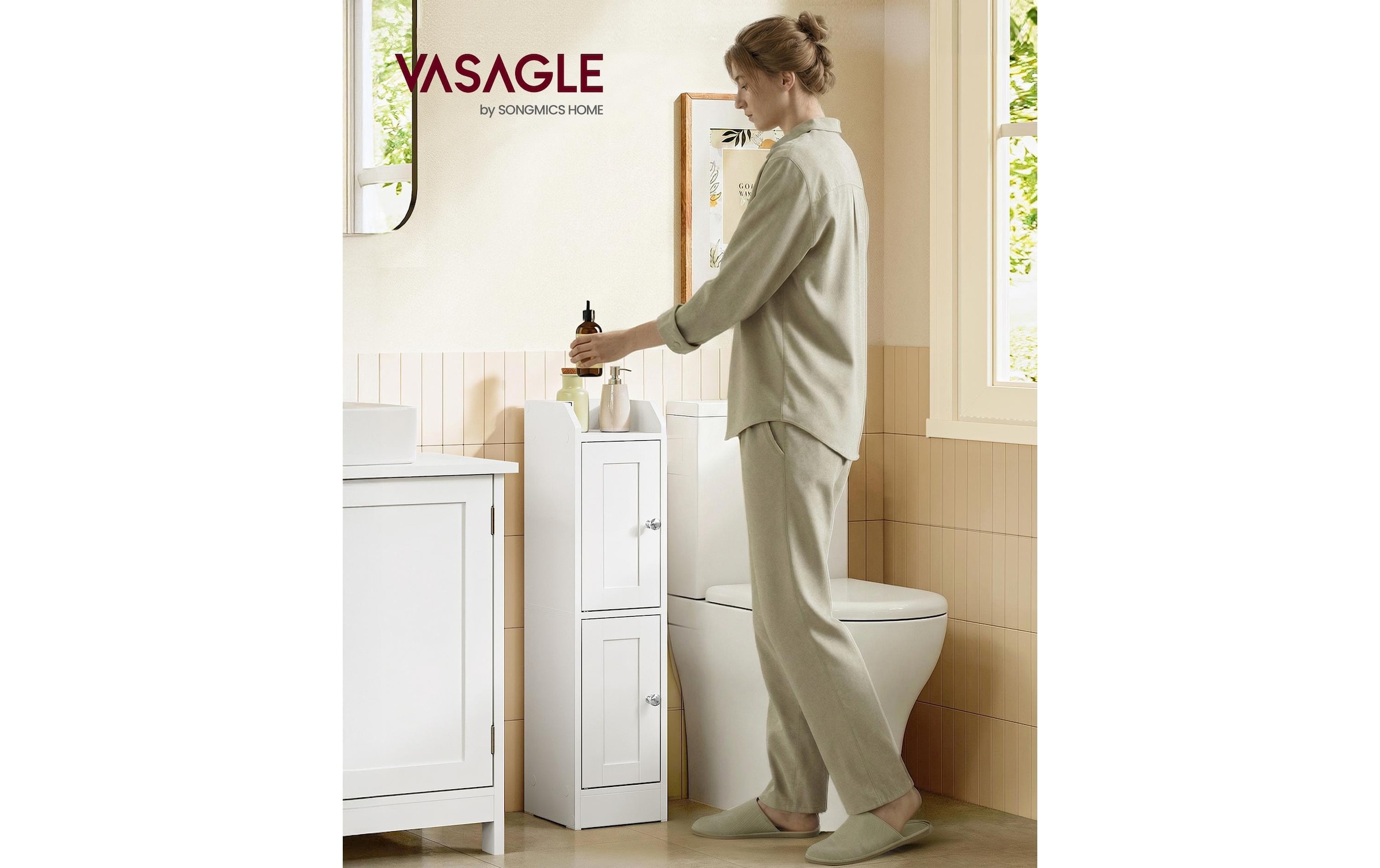 VASAGLE Commode »Landhausstil 20 x 80 cm«