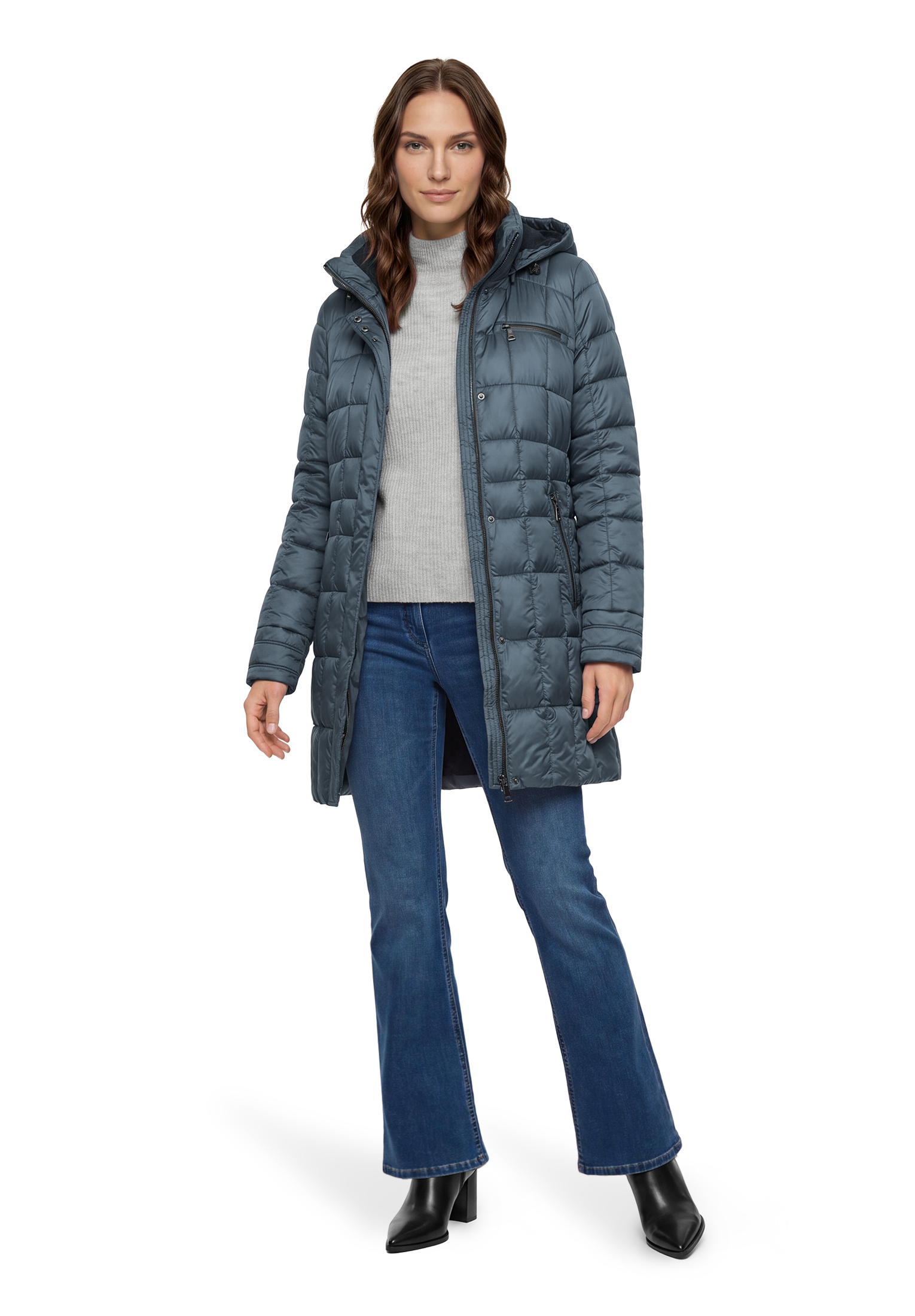 Gil Bret Steppmantel Winterjacke mit abnehmbarer Kapuze und Reissverschluss