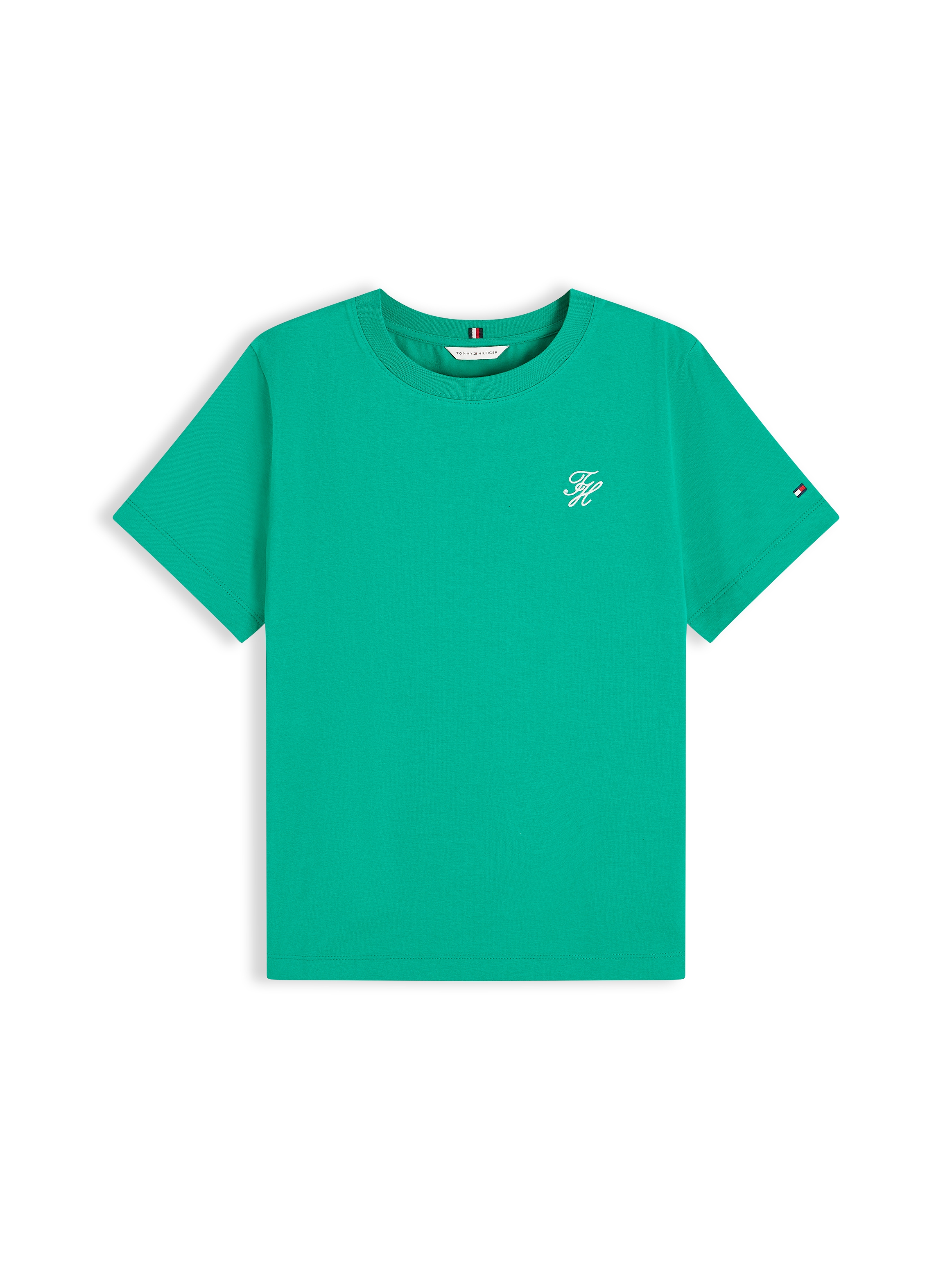 Tommy Hilfiger Kurzarmshirt »TH SCRIPT REG C-NK SS TEE« Baumwollmischung, regular fit
