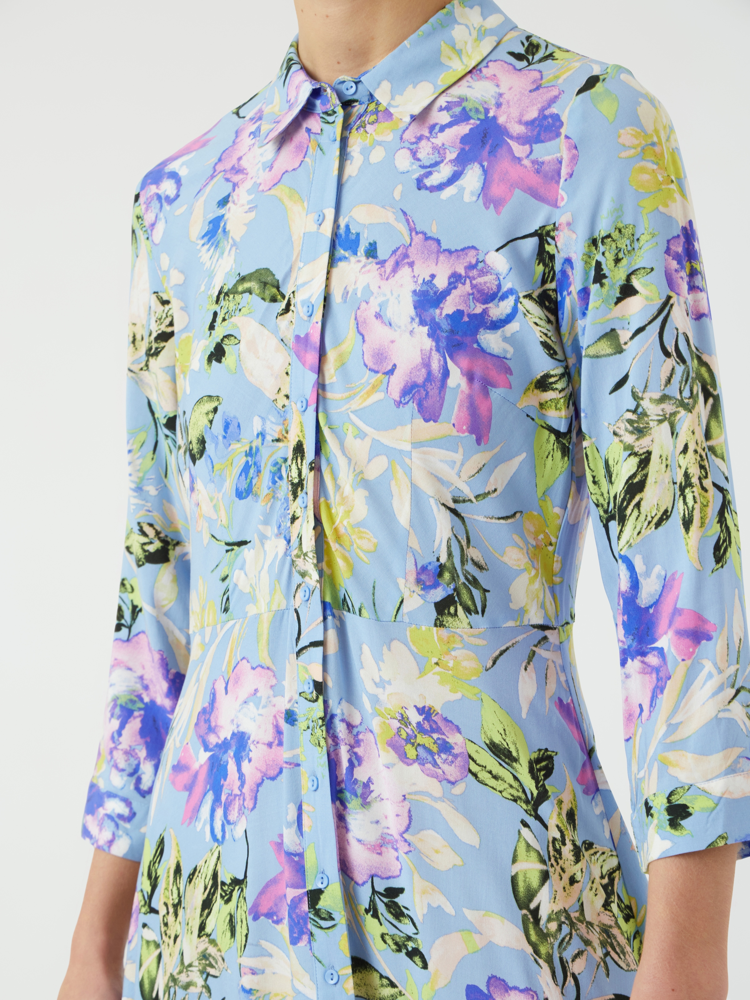 Y.A.S Robe chemisier »YASSAVANNA LONG SHIRT DRESS« Sommerkleid, mit 3/4 Ärmel