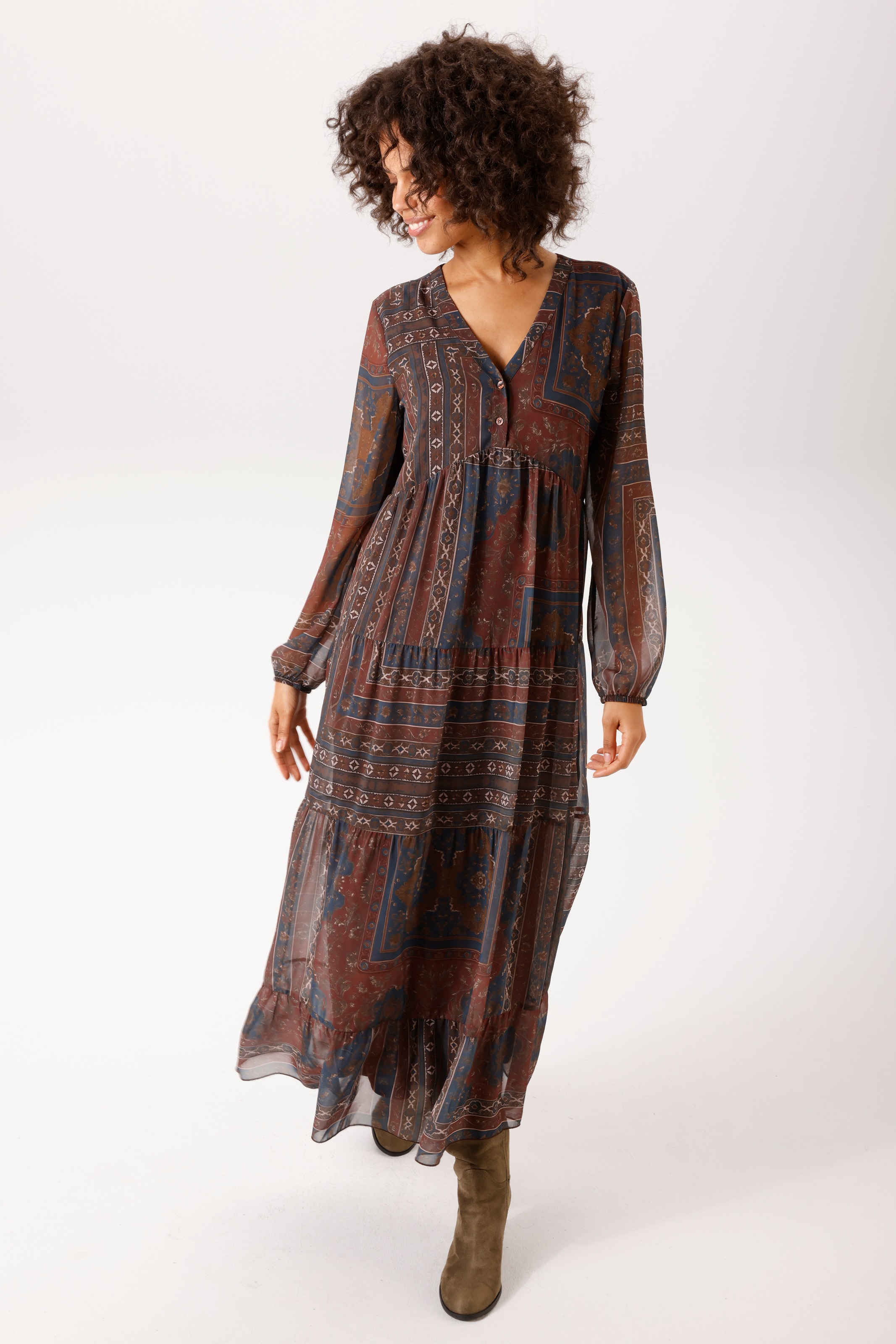 Aniston CASUAL Maxi robe look folklore - chaque pièce est unique - NOUVELLE COLLECTION