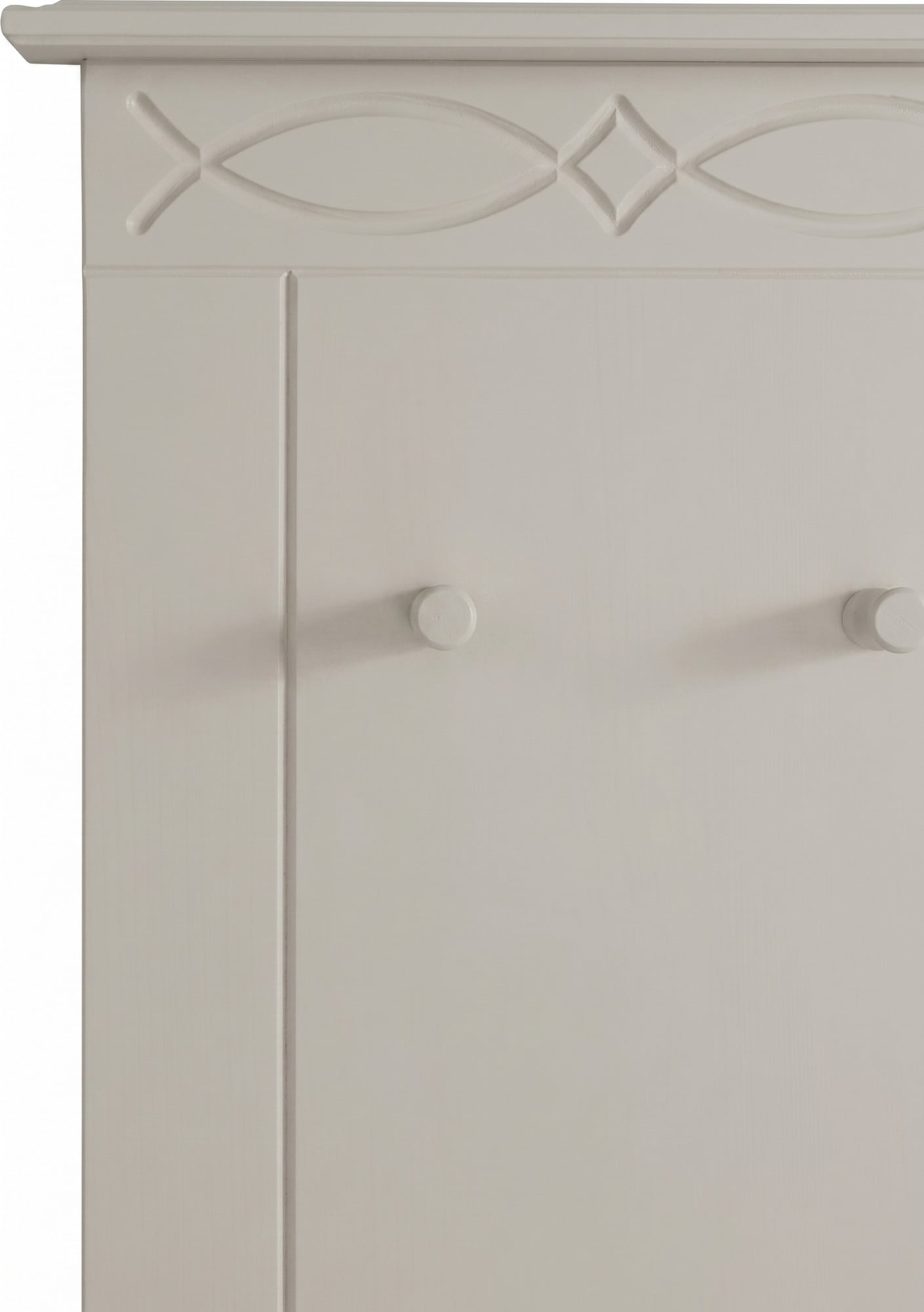 GOODproduct Panneau de vestiaire »Indra« L/P/H : 63/6/100 cm,  en pin massif, FSC®, 8 crochets, ornement discret