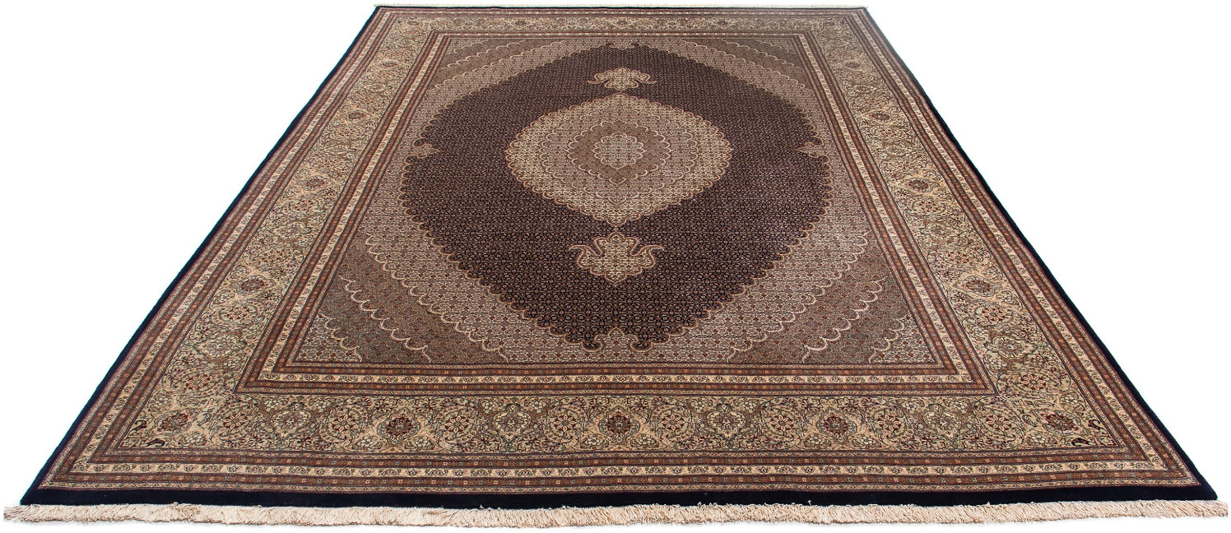 Image of morgenland Orientteppich »Perser - Täbriz - 354 x 250 cm - hellbraun«, rechteckig, 10 mm Höhe, Wohnzimmer, Handgeknüpft, Einzelstück mit Zertifikat bei Ackermann Versand Schweiz