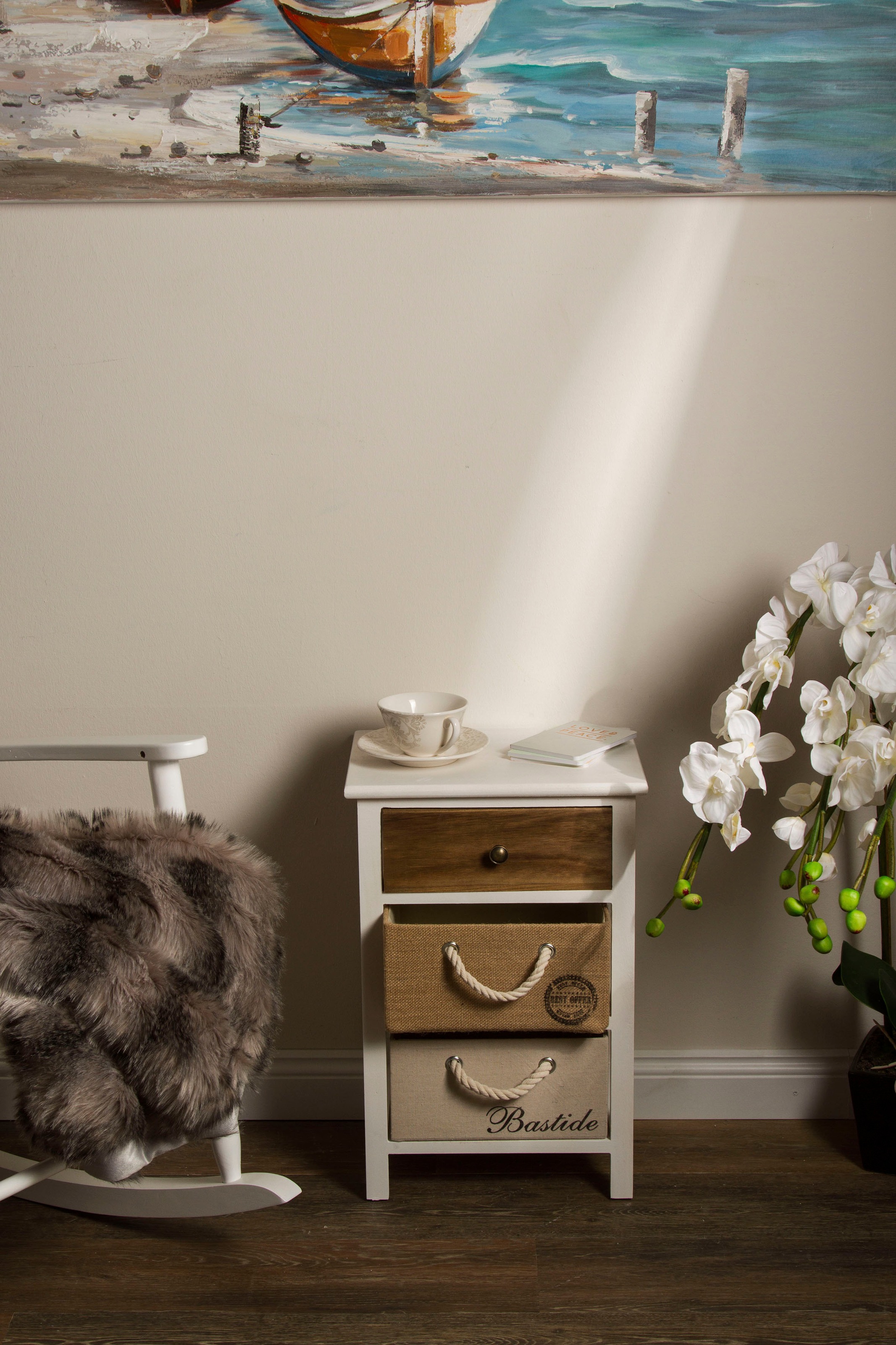 Image of my Flair Kommode »Eliza«, Kommode, Hochkommode mit drei Schubkästen im schönem Braunton, Unterschiedliche Griffarten bei Ackermann Versand Schweiz