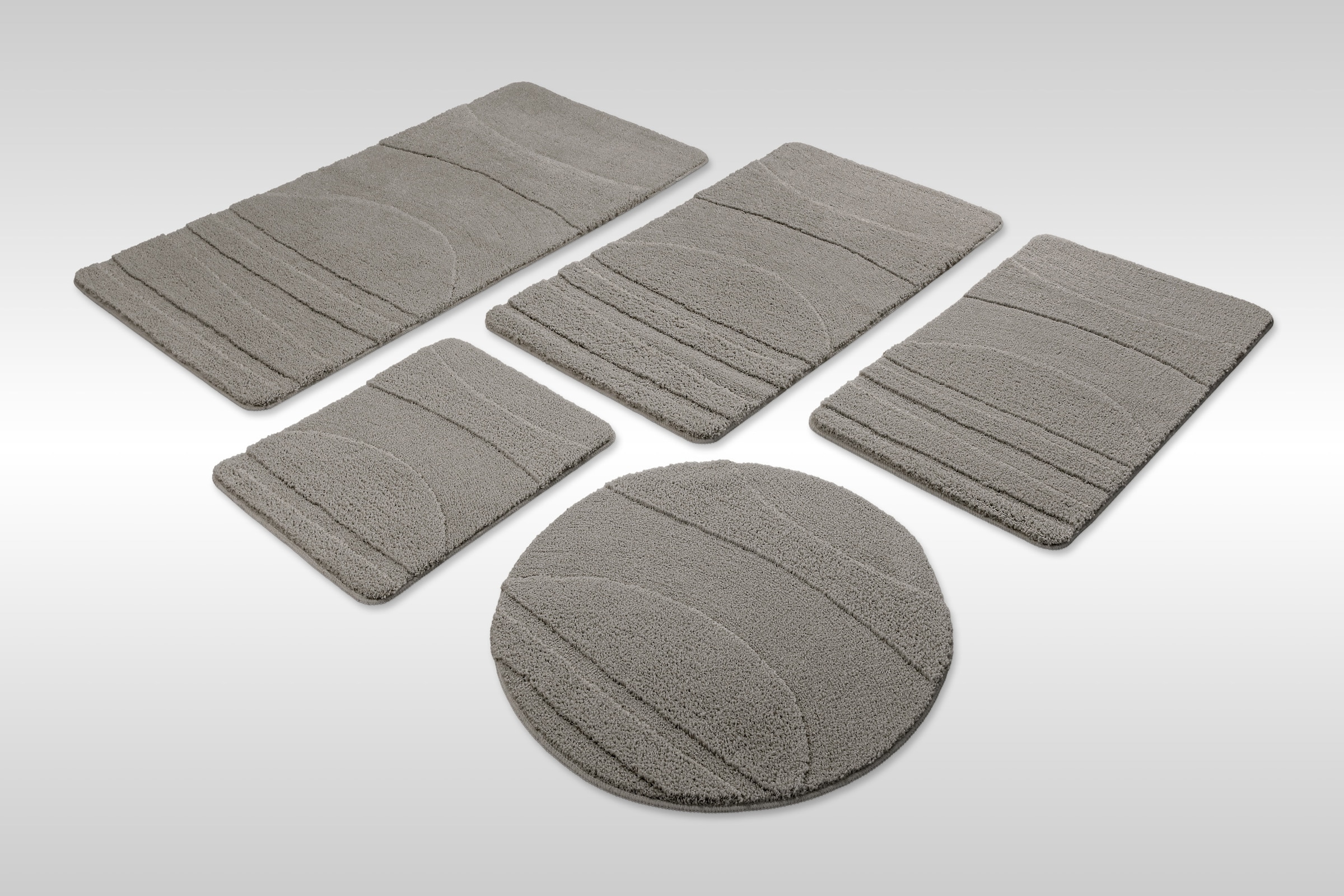 Wecon home Tapis de bain »Marc« Höhe 25 mm Badteppich, Hoch-Tief-Linien, weich, rutschhemmend, waschbar, getuftet