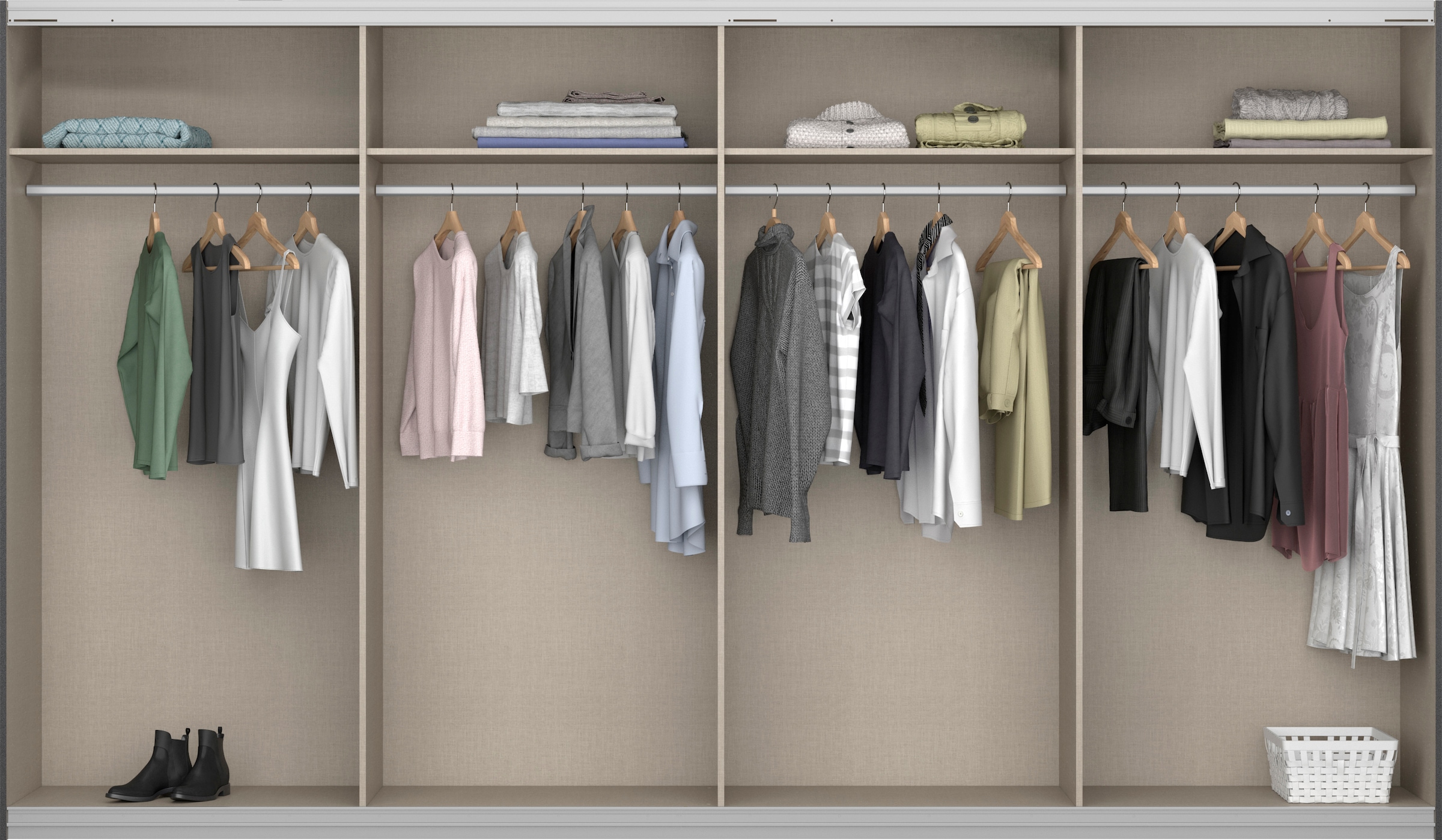 rauch Schwebetürenschrank, mit Synchronöffnung