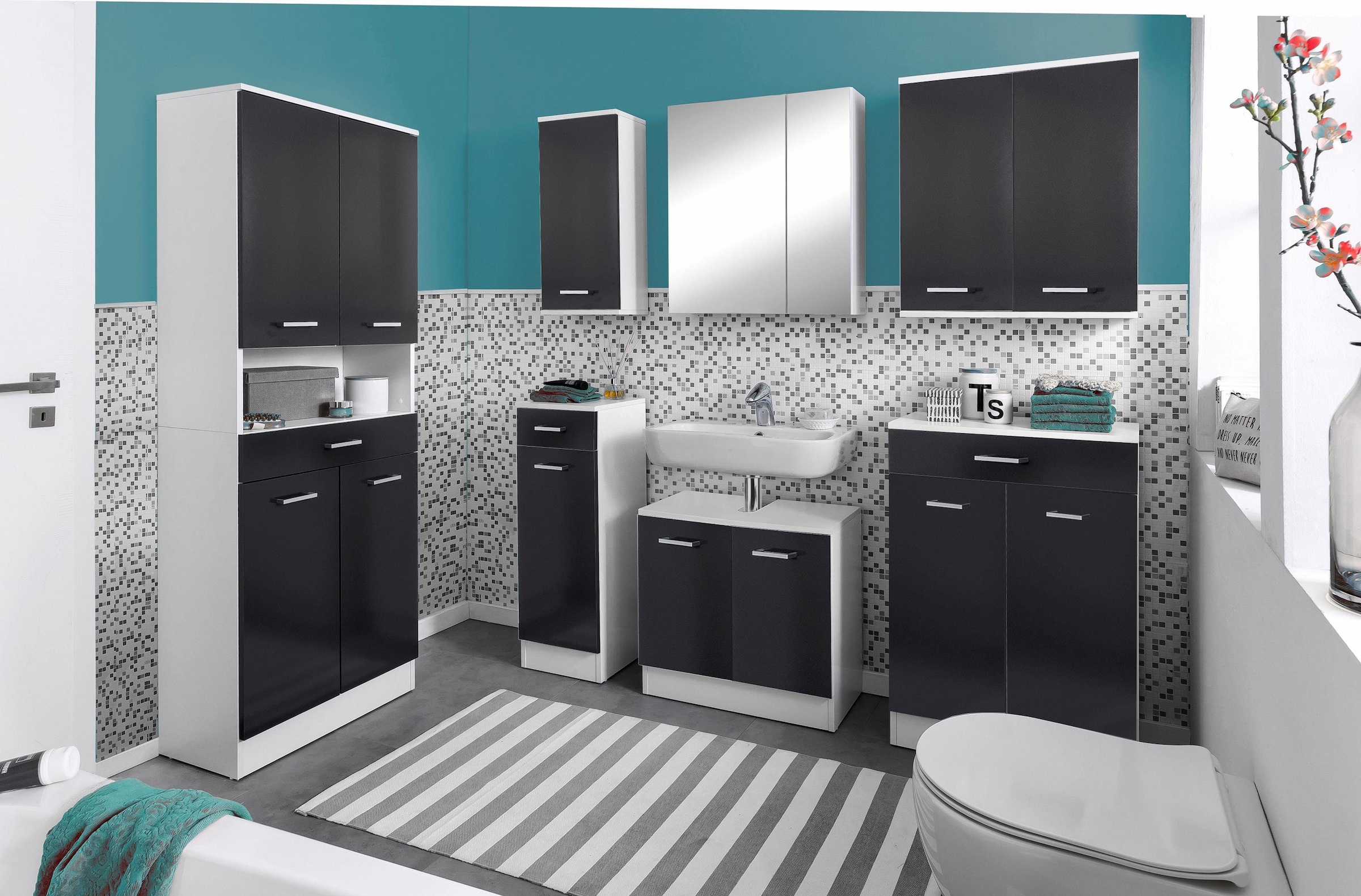 Schildmeyer Spiegelschrank »Basic« Breite 60 cm, 2-türig, Glaseinlegeböden, Made in Germany