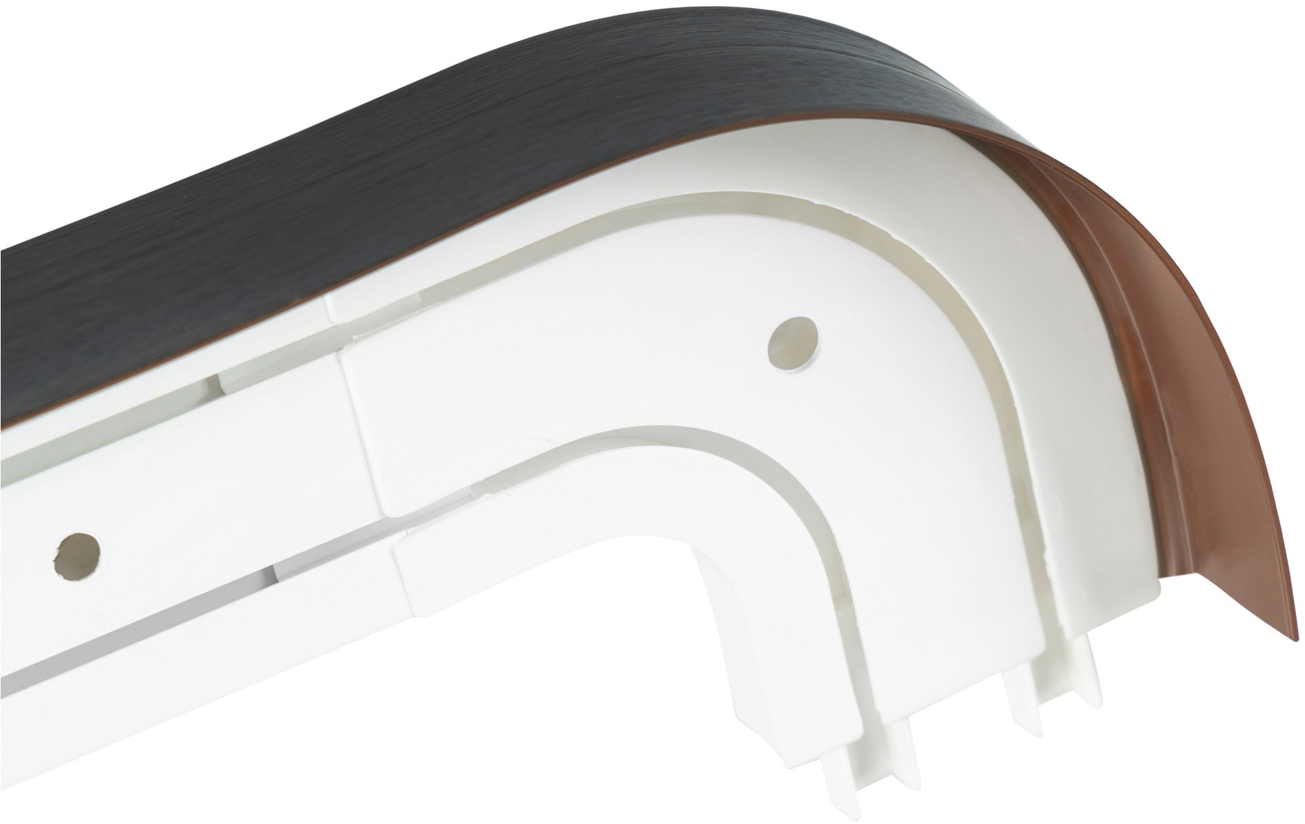 SN DECO GROUP Rail à rideaux »SH2« 2 läufig-läufig Fixmass Set 2-läufig,inkl. Rundbögen, Blende 5 cm, vorgebohrt, Innenlauf